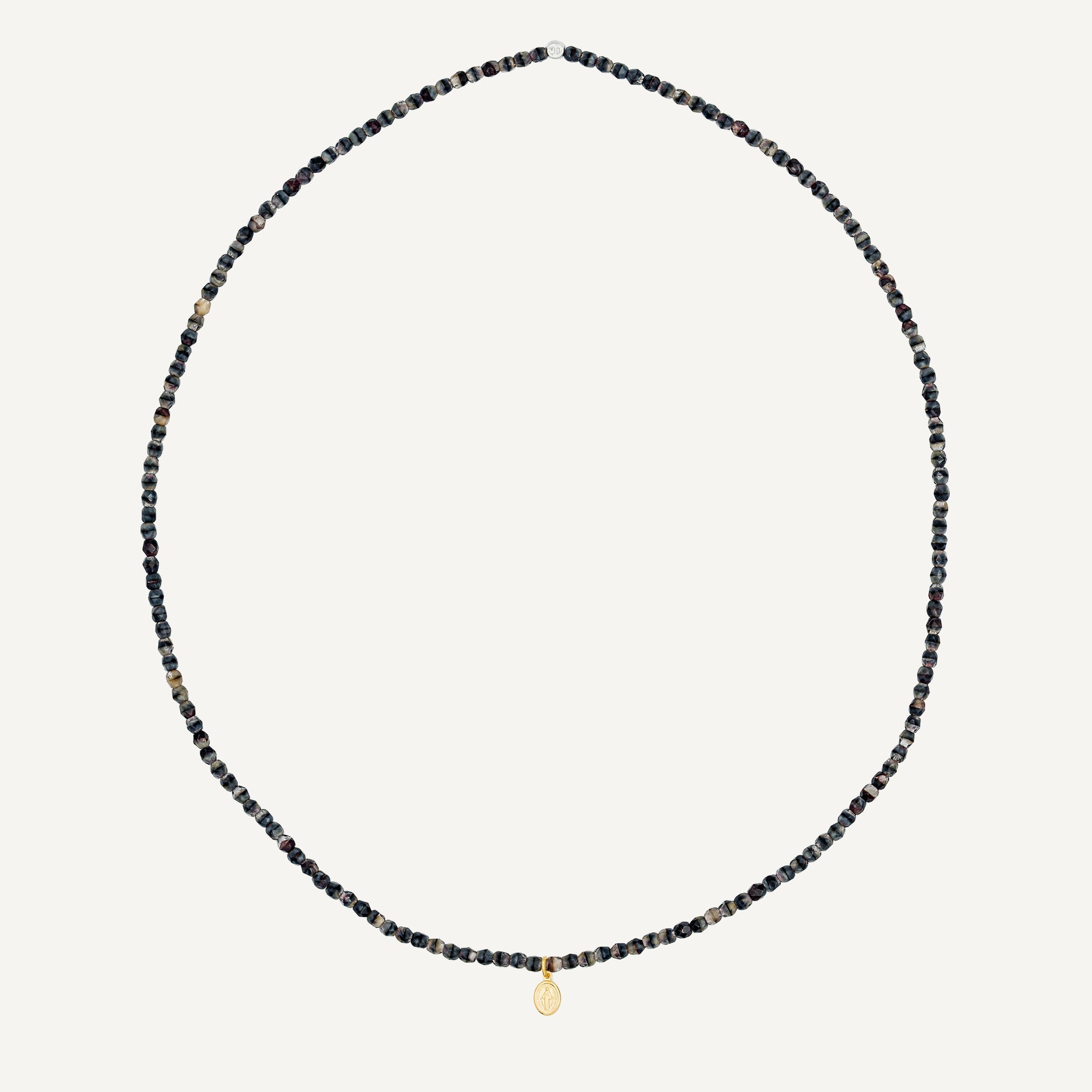 collier / bracelet Collier - Bracelet Gris Marbré - Têtes Blondes