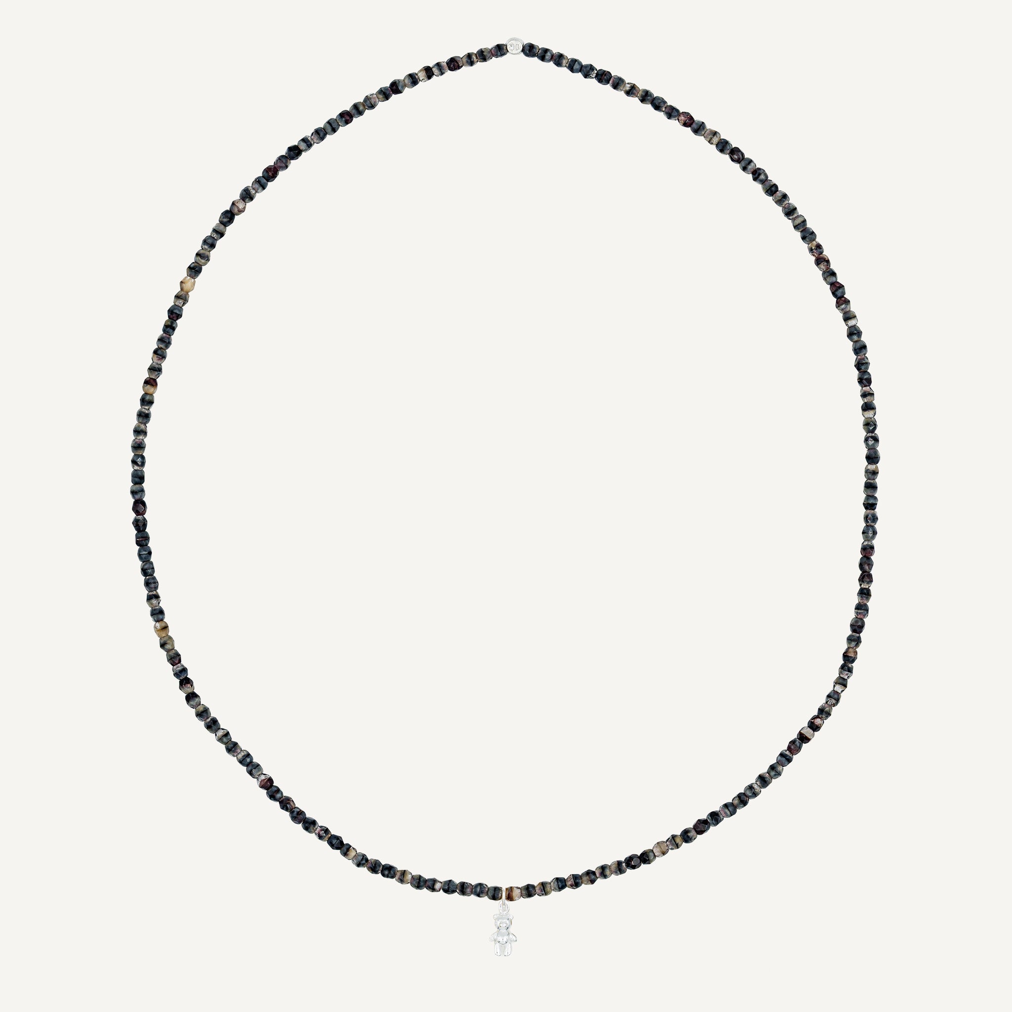 collier / bracelet Collier - Bracelet Gris Marbré - Têtes Blondes