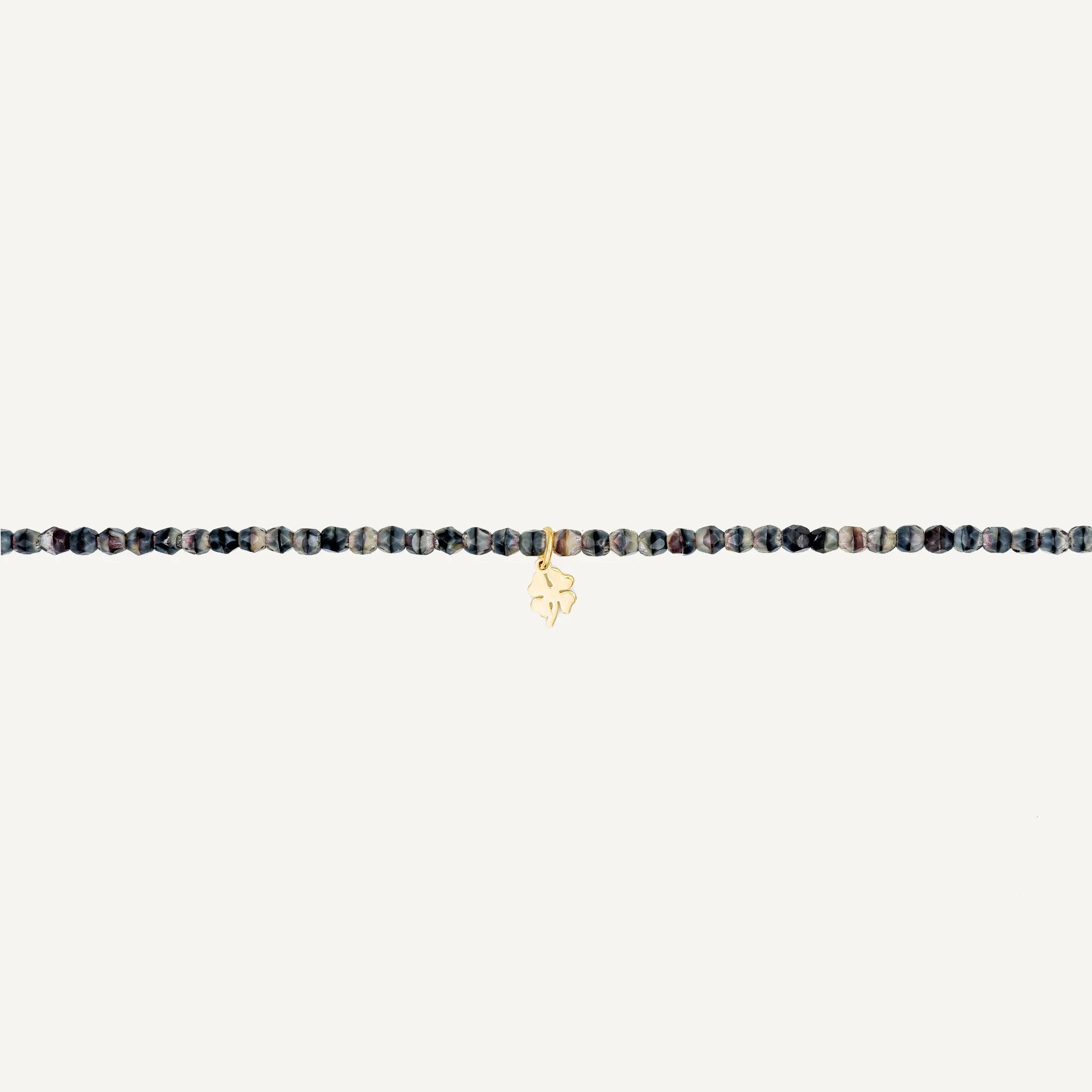 collier / bracelet Collier - Bracelet Gris Marbré - Têtes Blondes