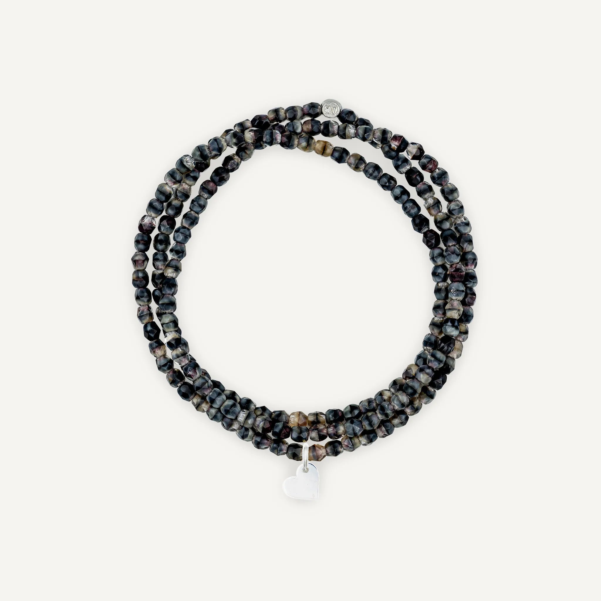 collier / bracelet Collier - Bracelet Gris Marbré - Têtes Blondes