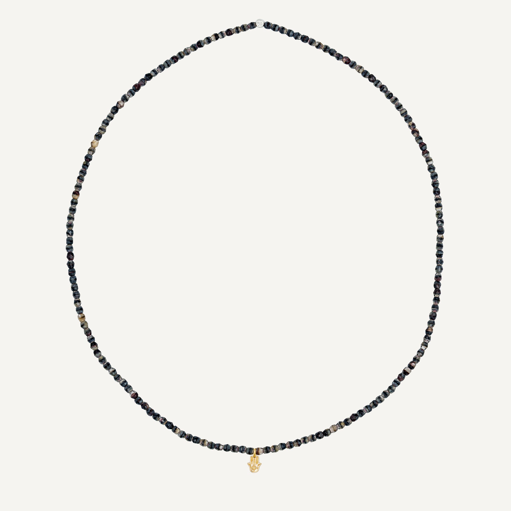 collier / bracelet Collier - Bracelet Gris Marbré - Têtes Blondes