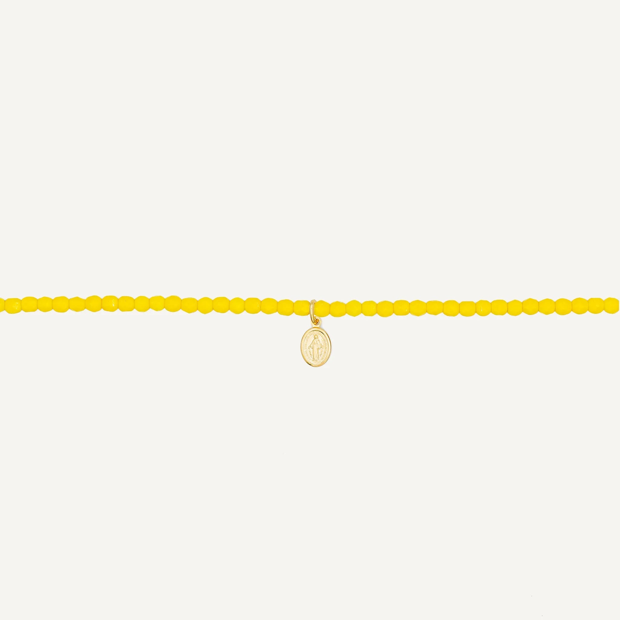 collier / bracelet Collier - Bracelet Jaune Néon - Têtes Blondes