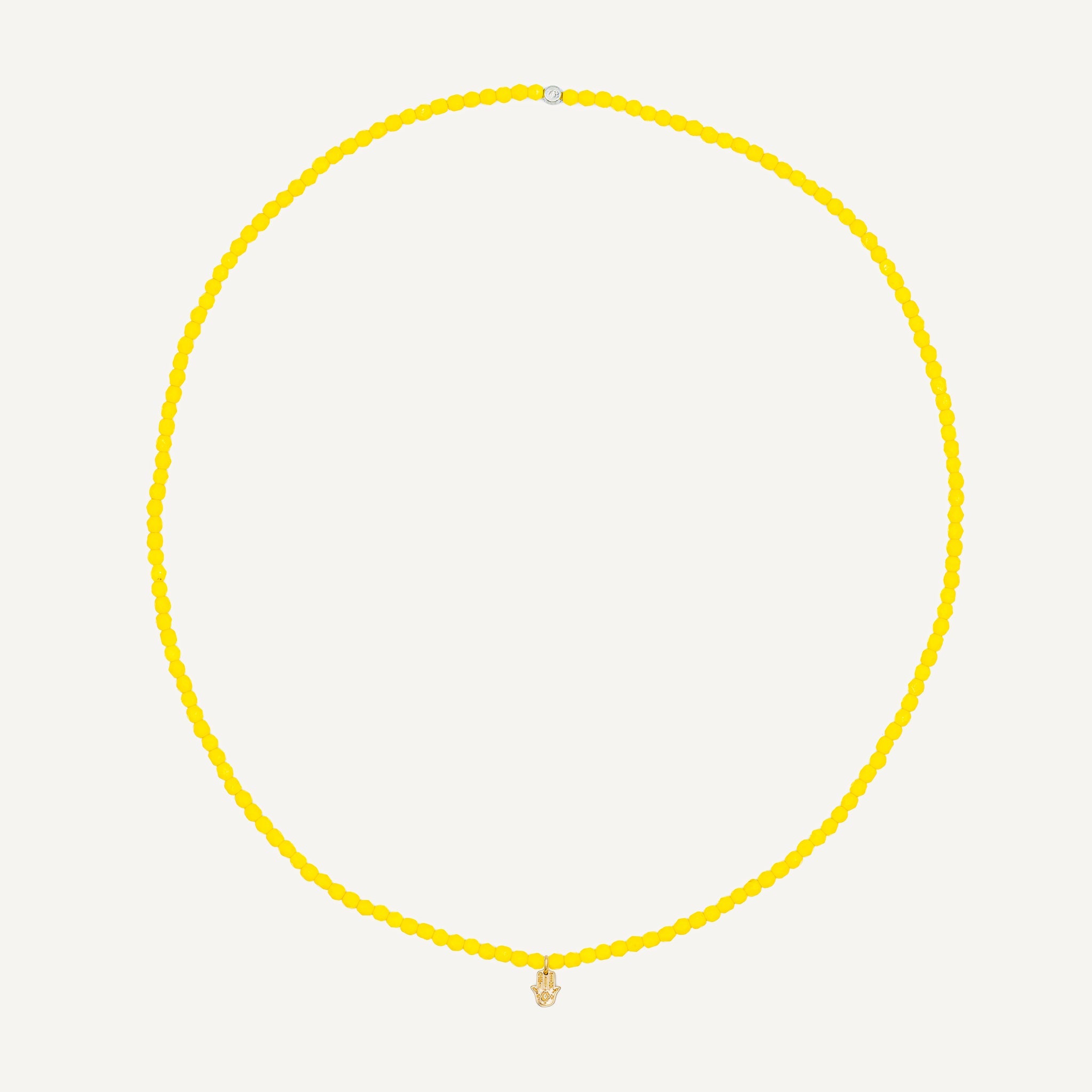 collier / bracelet Collier - Bracelet Jaune Néon - Têtes Blondes