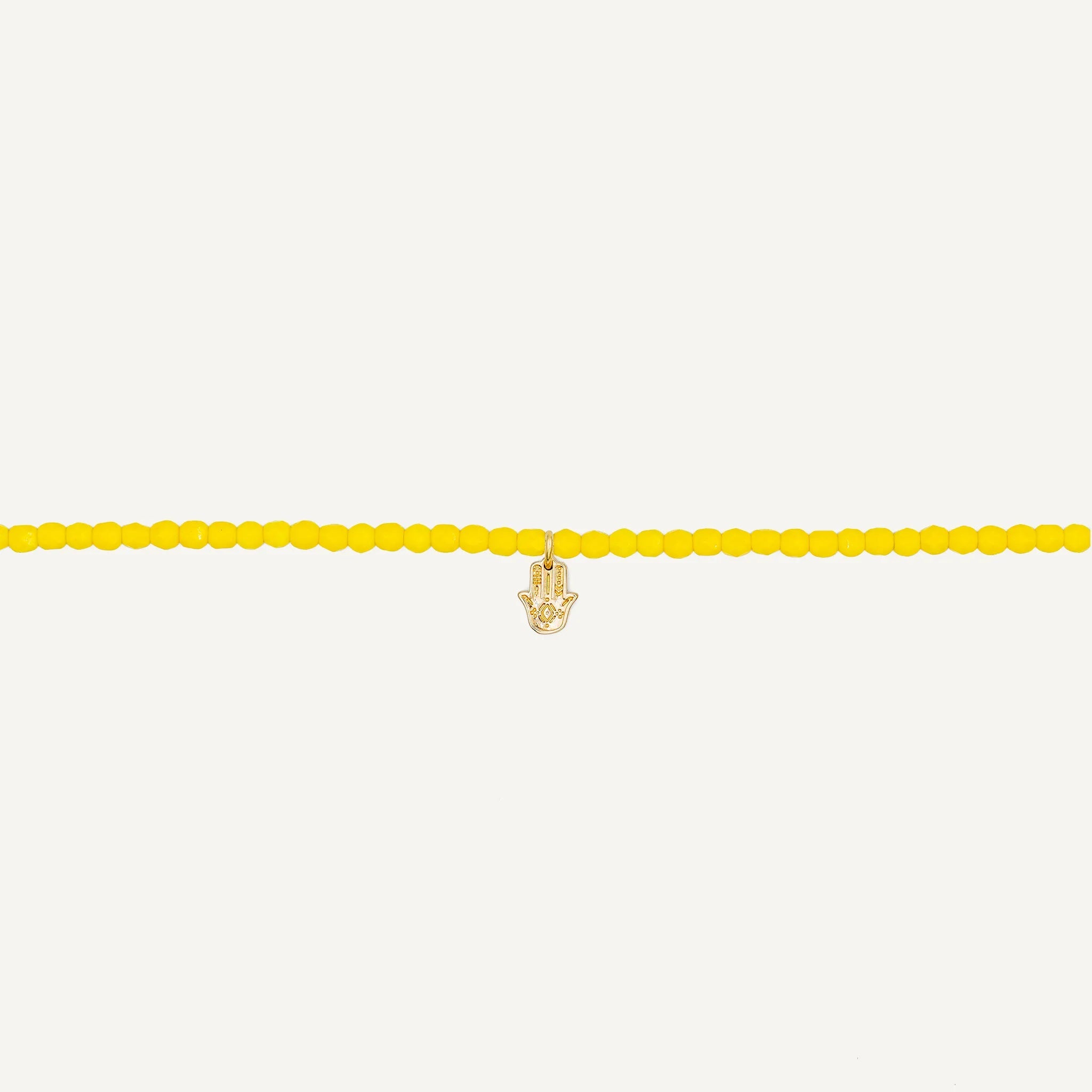 collier / bracelet Collier - Bracelet Jaune Néon - Têtes Blondes