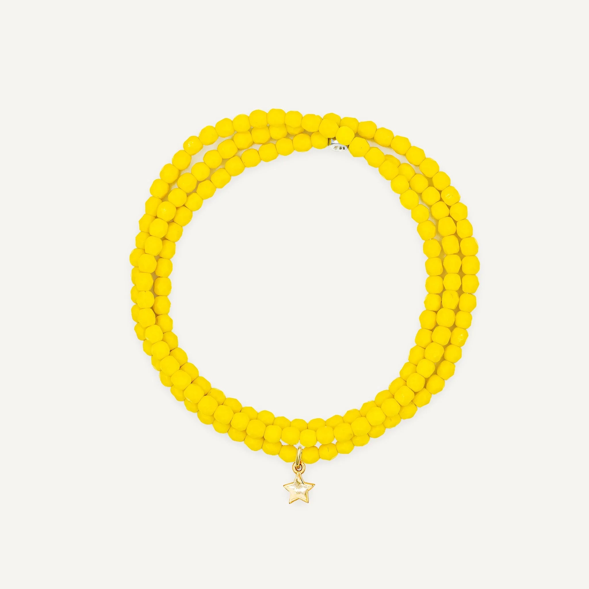 collier / bracelet Collier - Bracelet Jaune Néon - Têtes Blondes