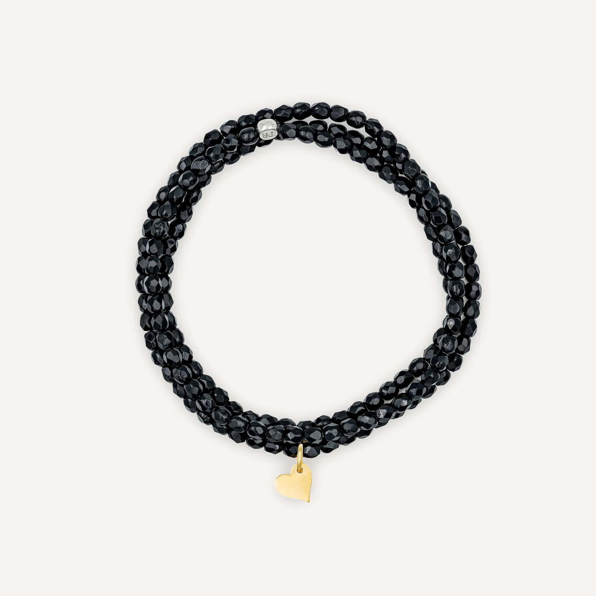 collier / bracelet Collier - Bracelet Noir Brillant - Têtes Blondes
