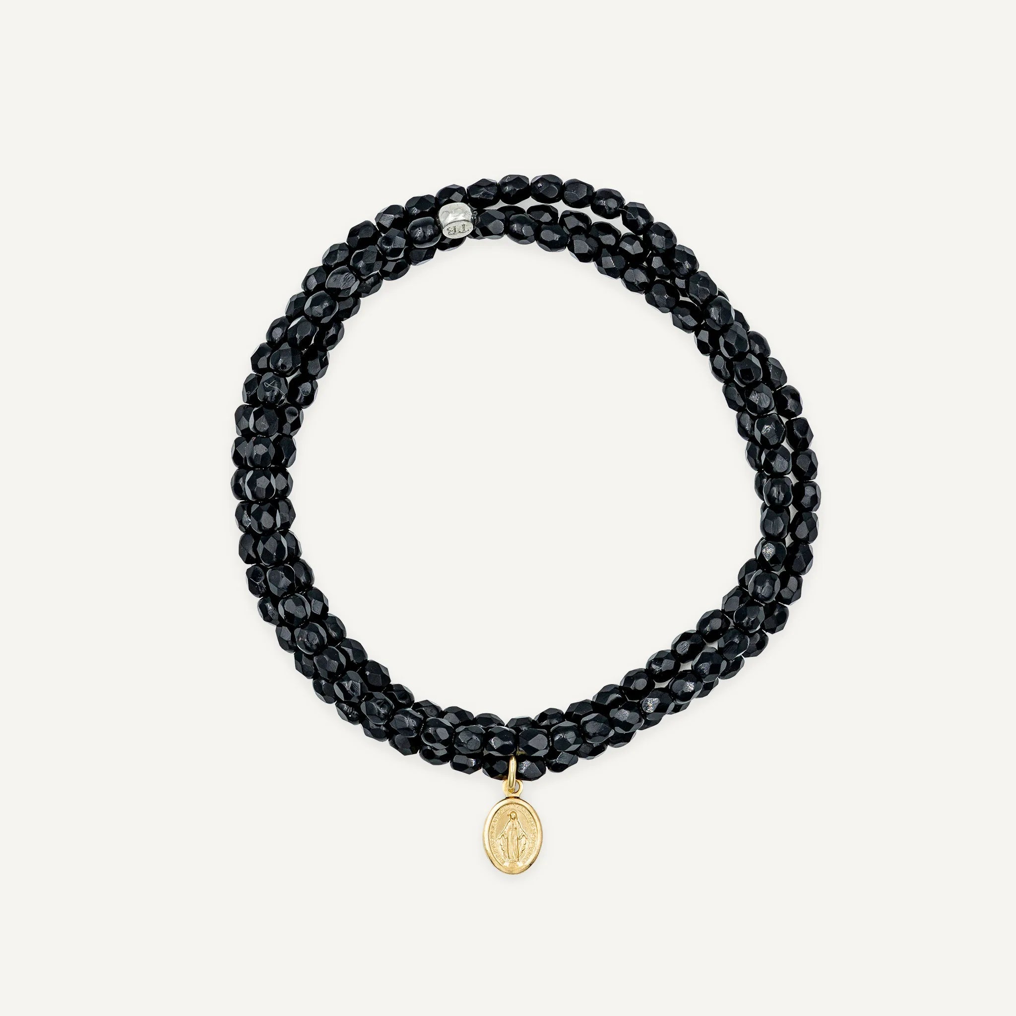 collier / bracelet Collier - Bracelet Noir Brillant - Têtes Blondes