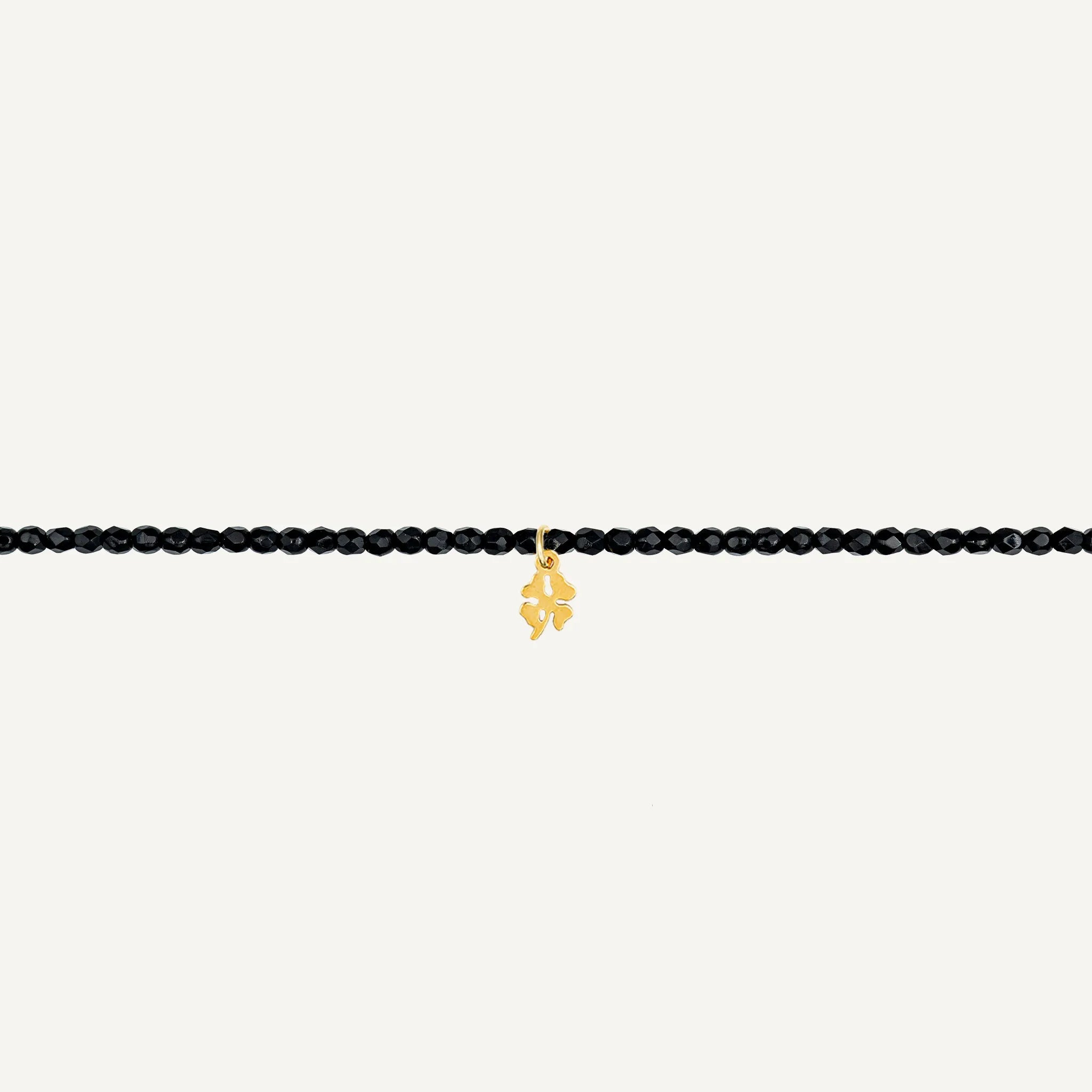 collier / bracelet Collier - Bracelet Noir Brillant - Têtes Blondes