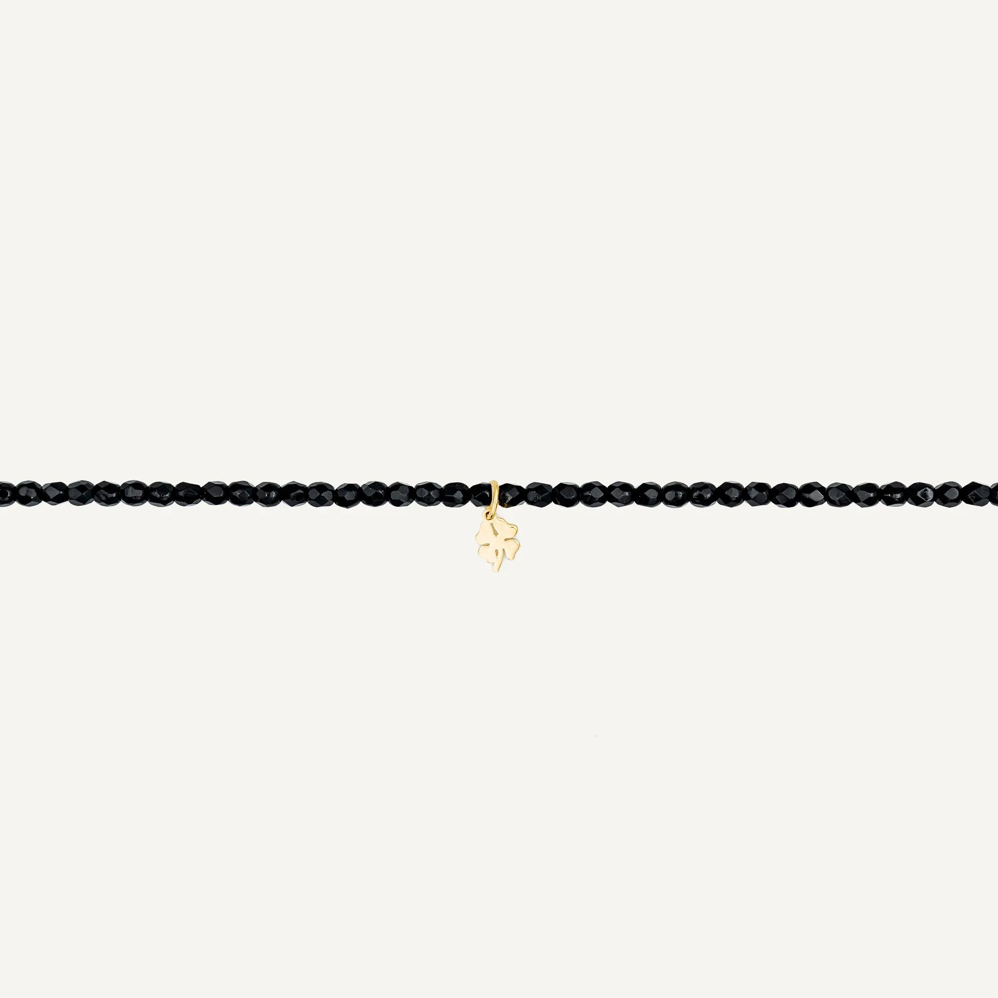 collier / bracelet Collier - Bracelet Noir Brillant - Têtes Blondes