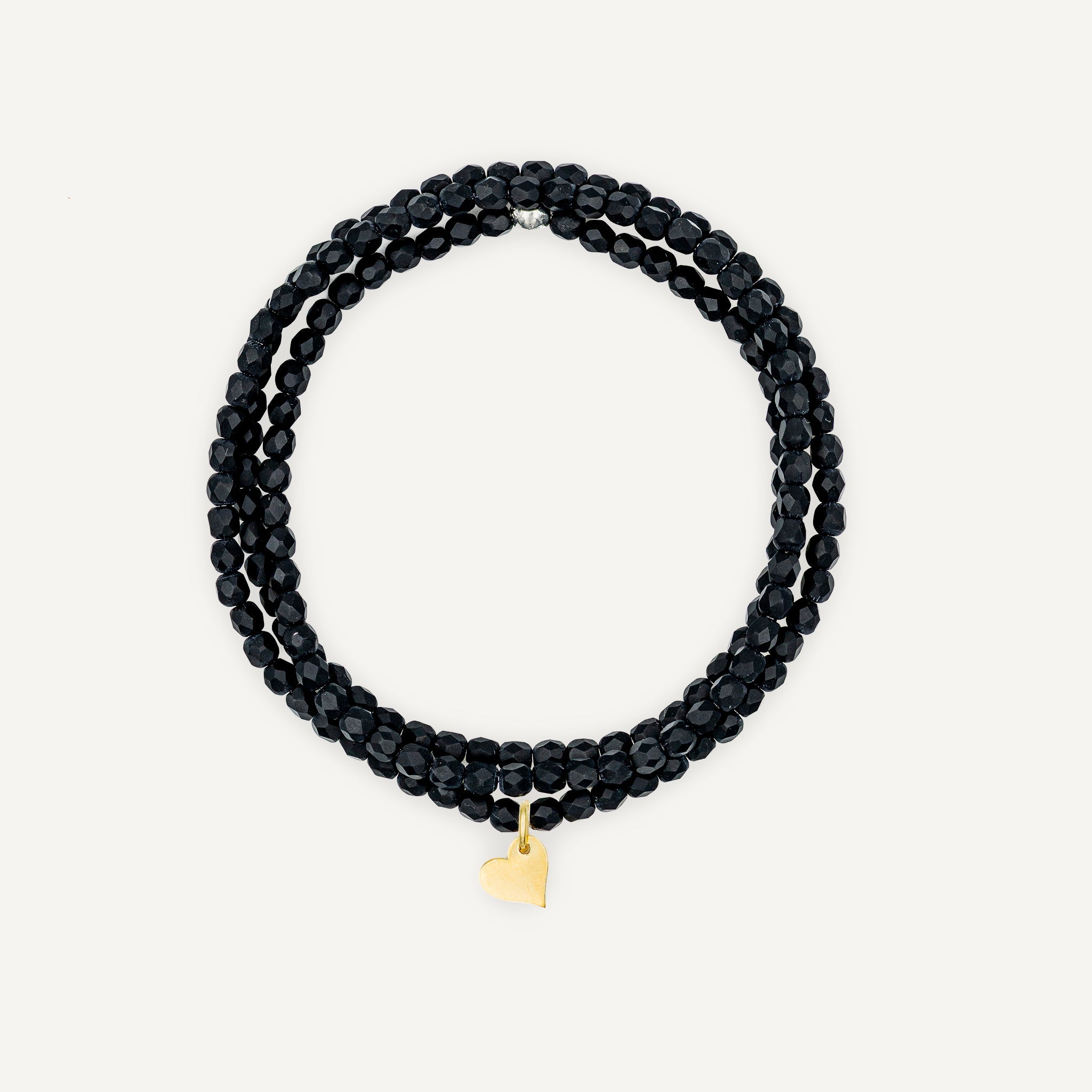 collier / bracelet Collier - Bracelet Noir Mat - Têtes Blondes