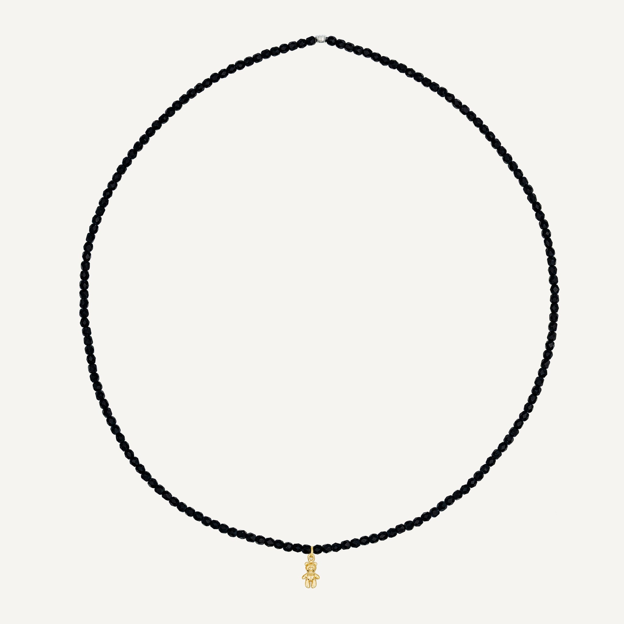 collier / bracelet Collier - Bracelet Noir Mat - Têtes Blondes