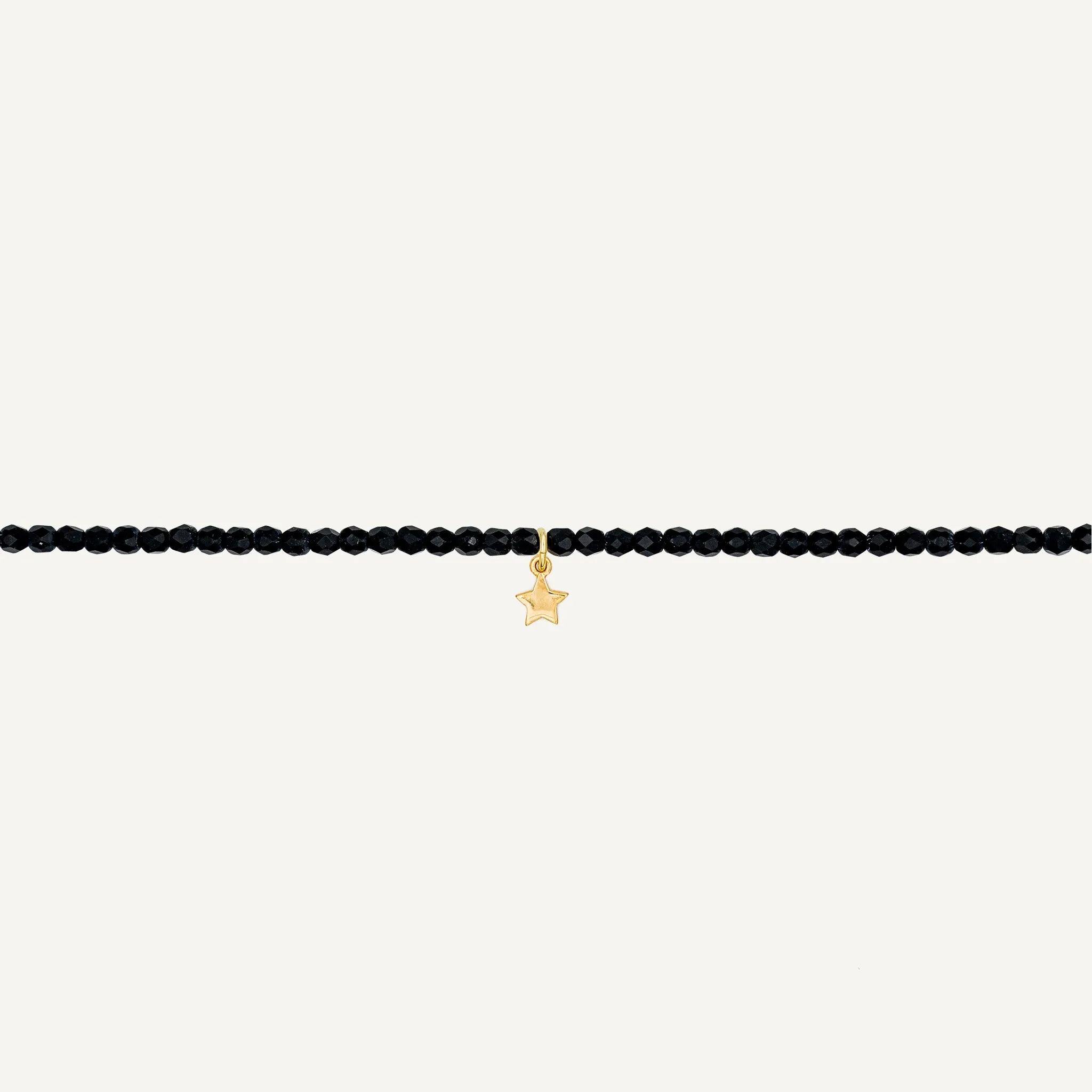 collier / bracelet Collier - Bracelet Noir Mat - Têtes Blondes