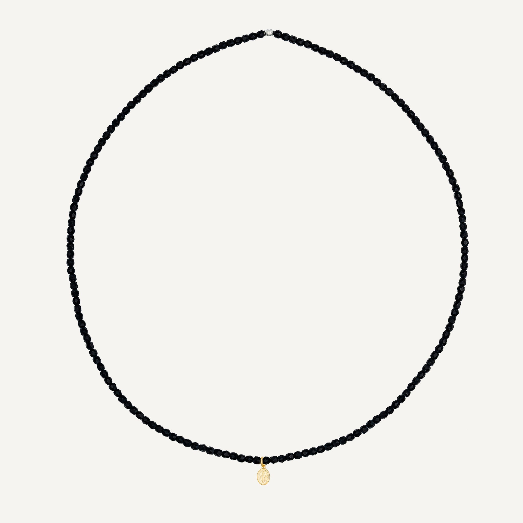 collier / bracelet Collier - Bracelet Noir Mat - Têtes Blondes