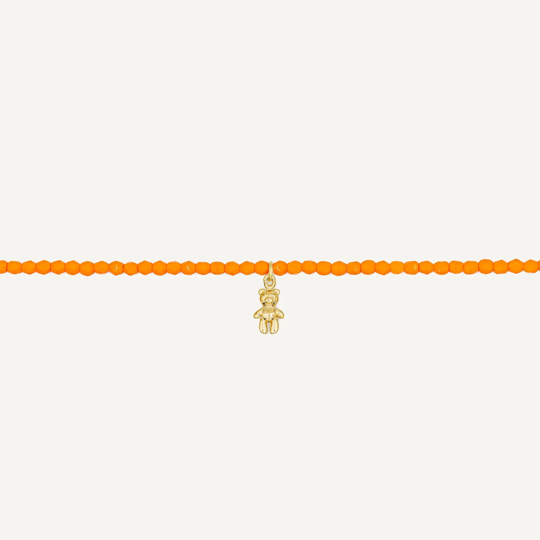 collier / bracelet Collier - Bracelet Orange - Têtes Blondes