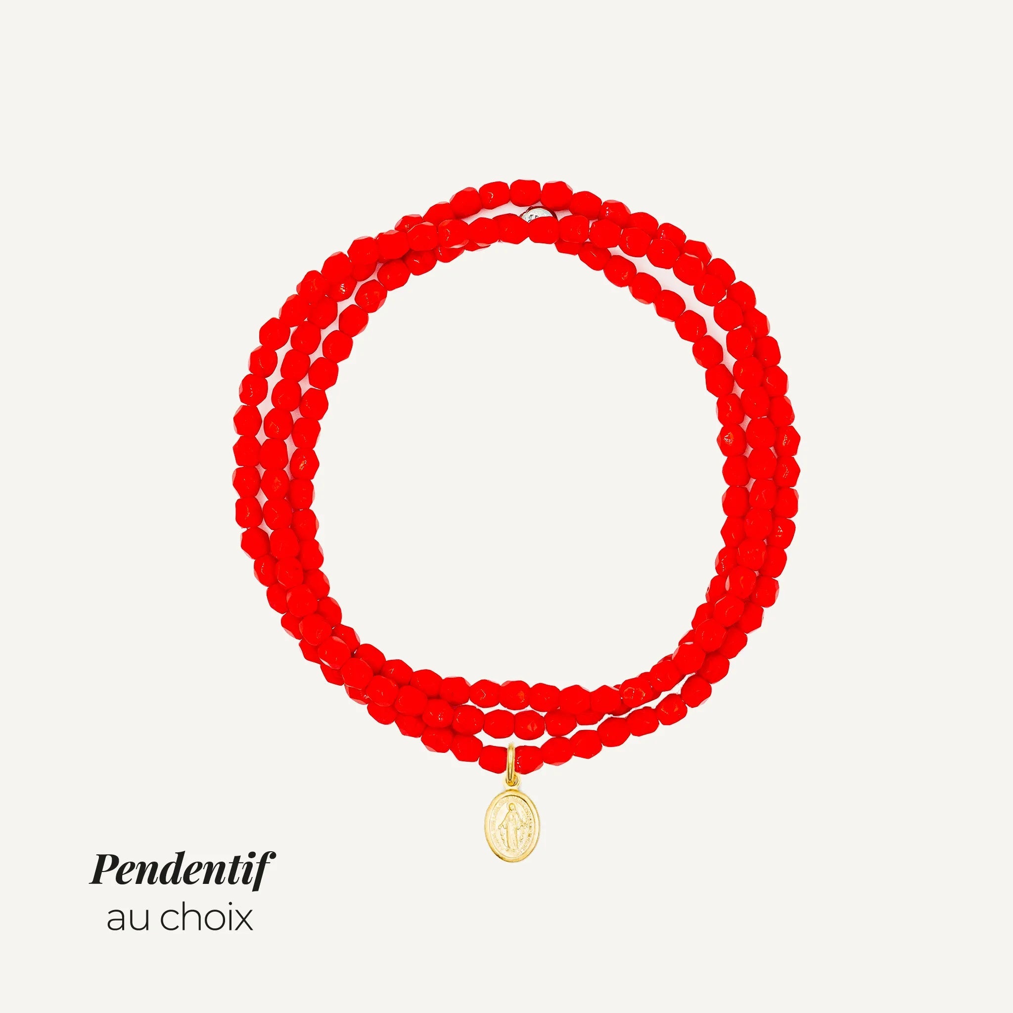 collier / bracelet Collier - Bracelet Rouge - Têtes Blondes