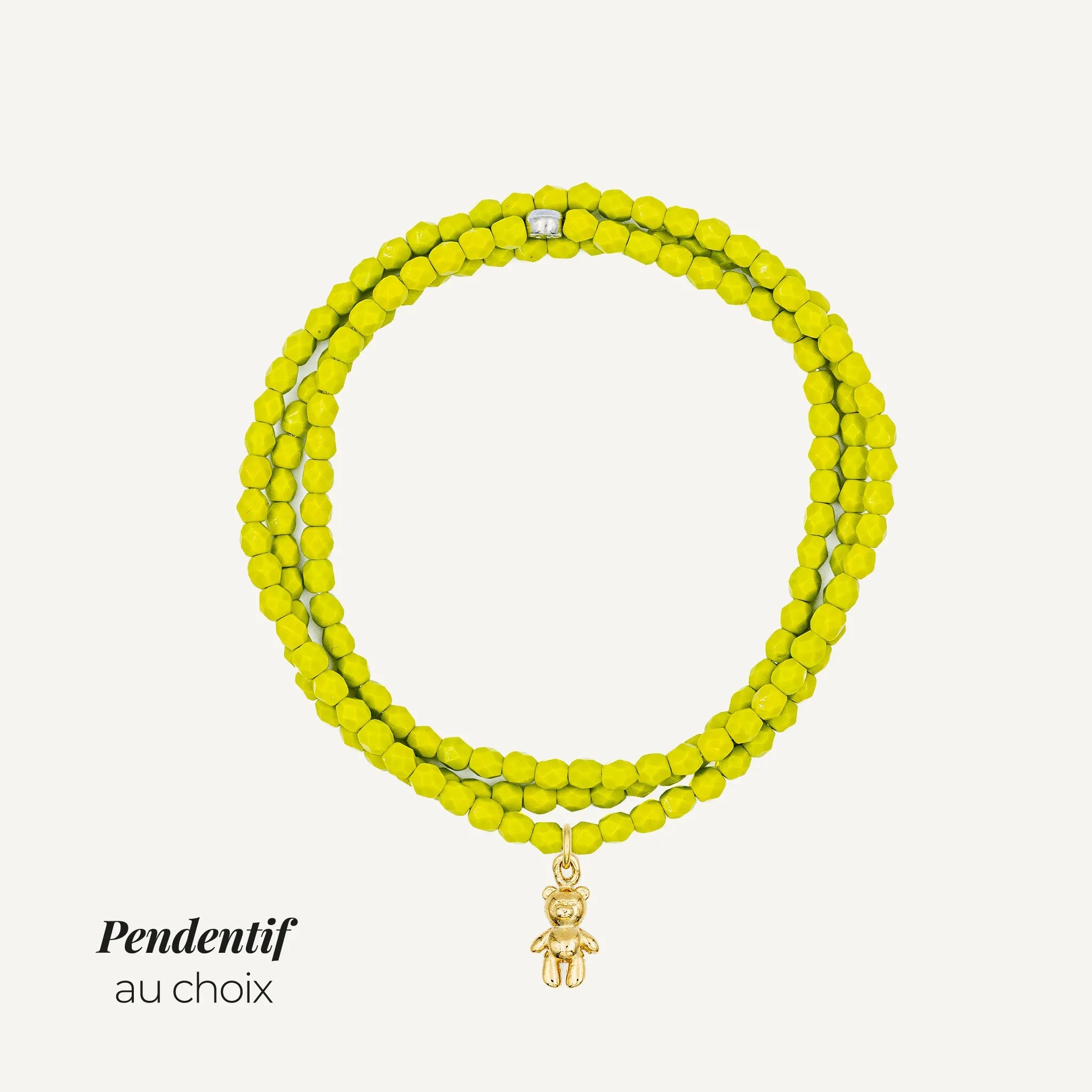 collier / bracelet Collier - Bracelet Vert Olive - Têtes Blondes