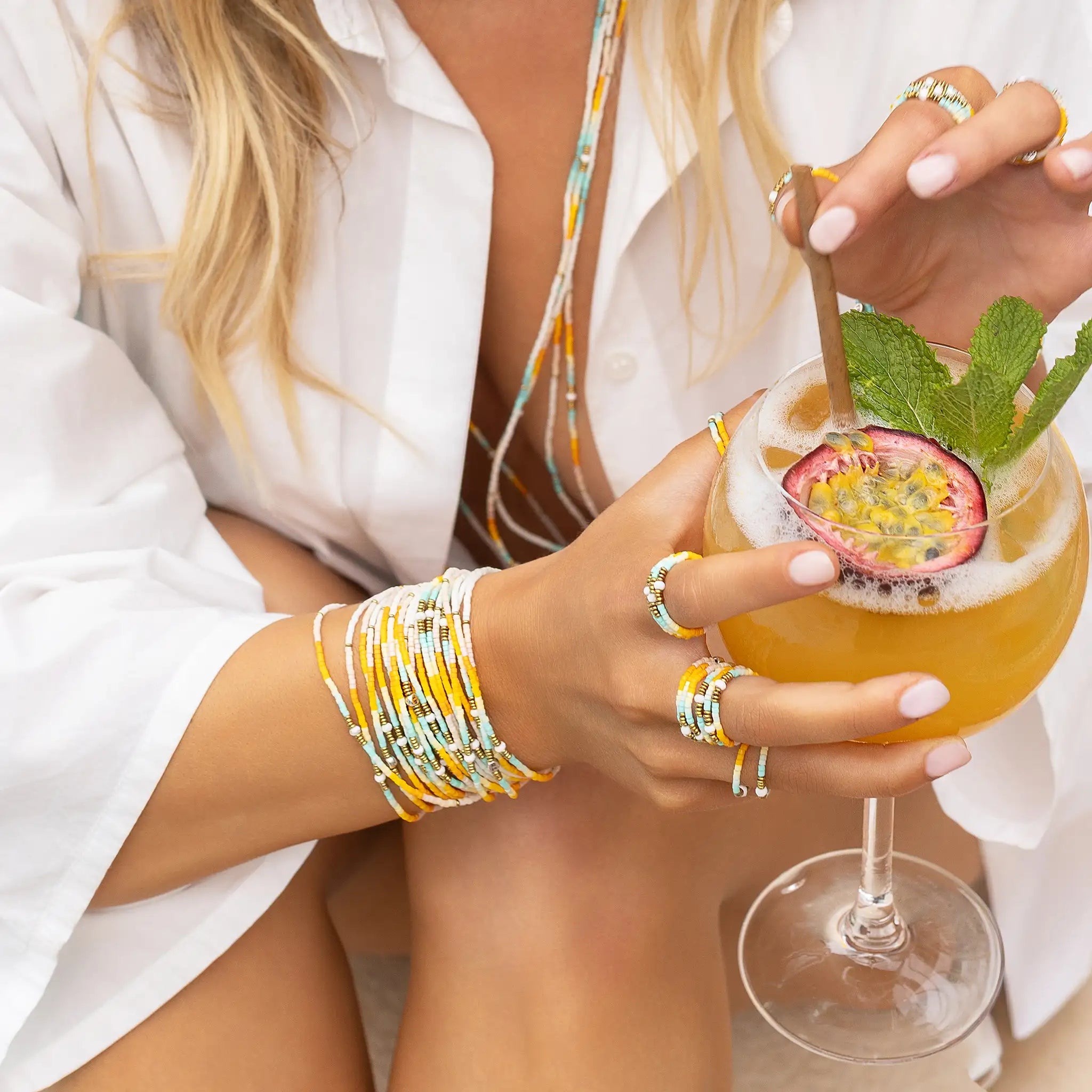 collier / bracelet CO(O)RNICHE - 6 tours ultra fin - Têtes Blondes