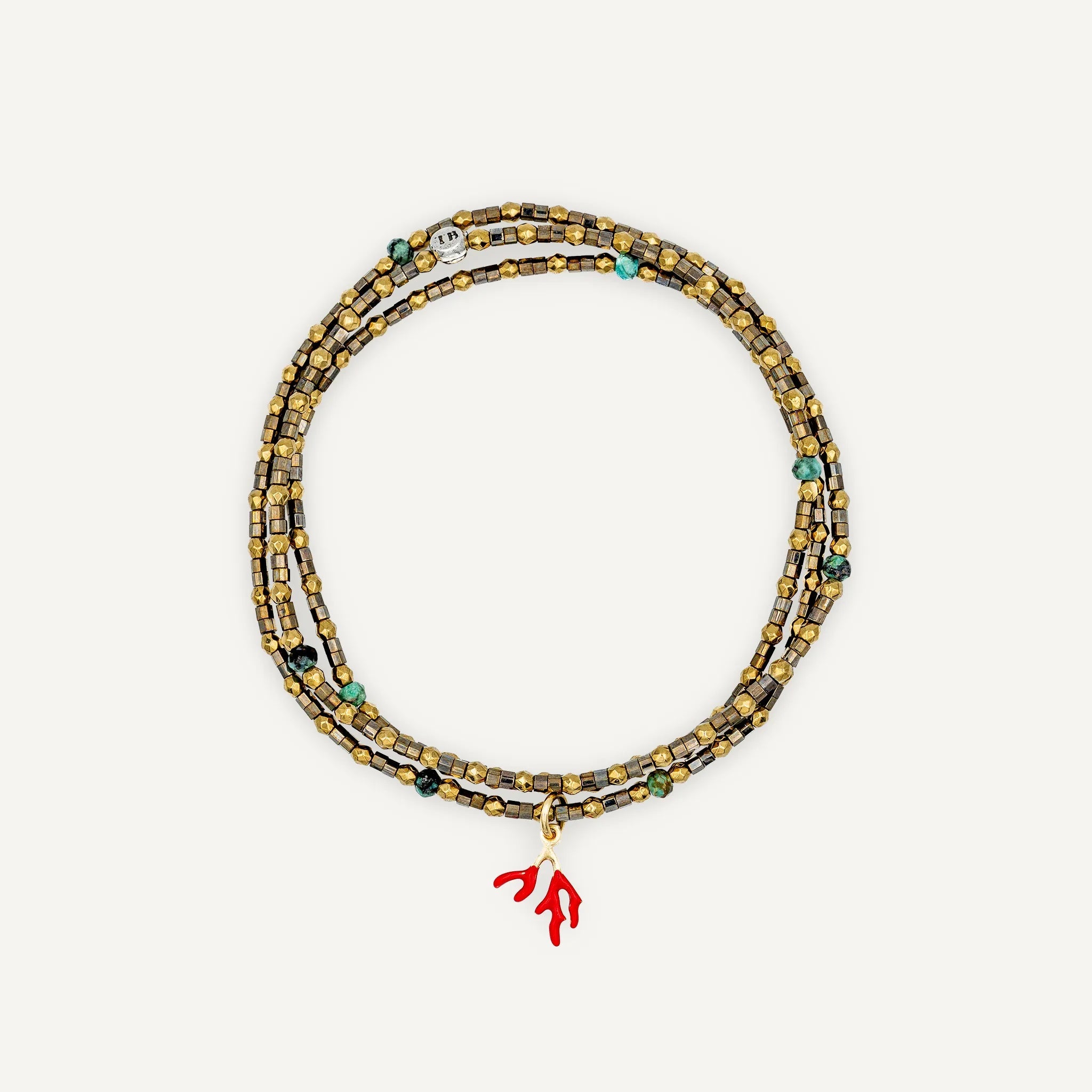 collier / bracelet CORAIL - Gold Métal - Têtes Blondes