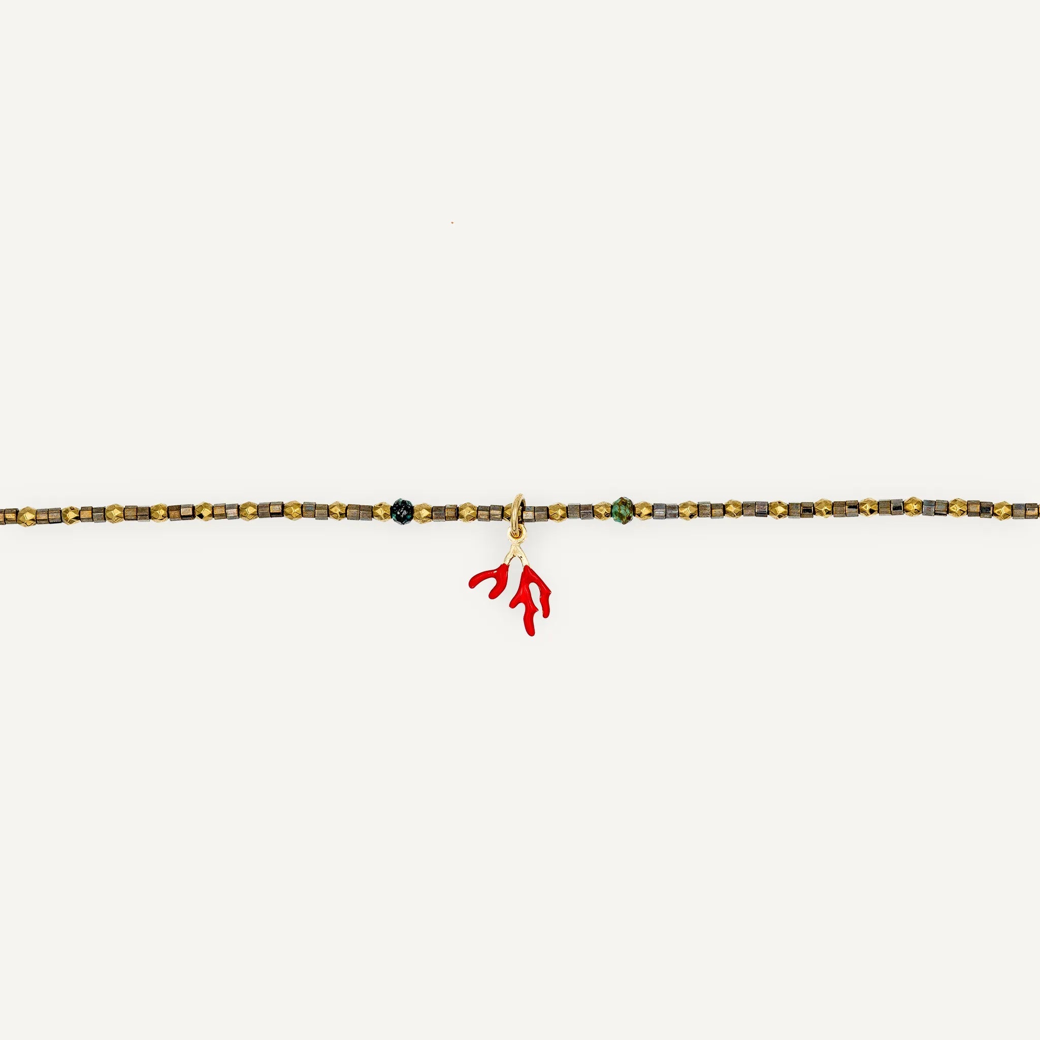 collier / bracelet CORAIL - Gold Métal - Têtes Blondes