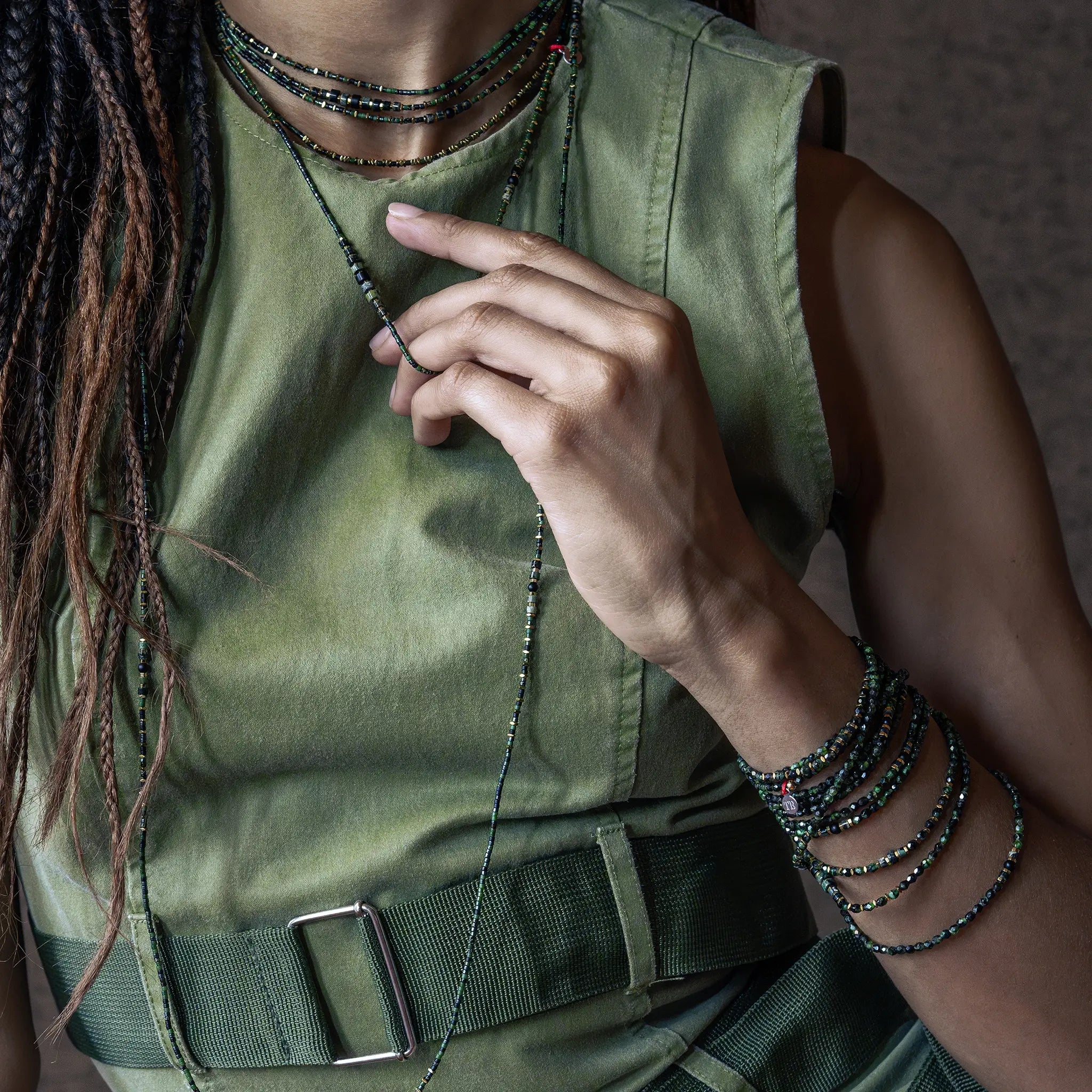 collier / bracelet CROCODILE Slim 3 - Têtes Blondes