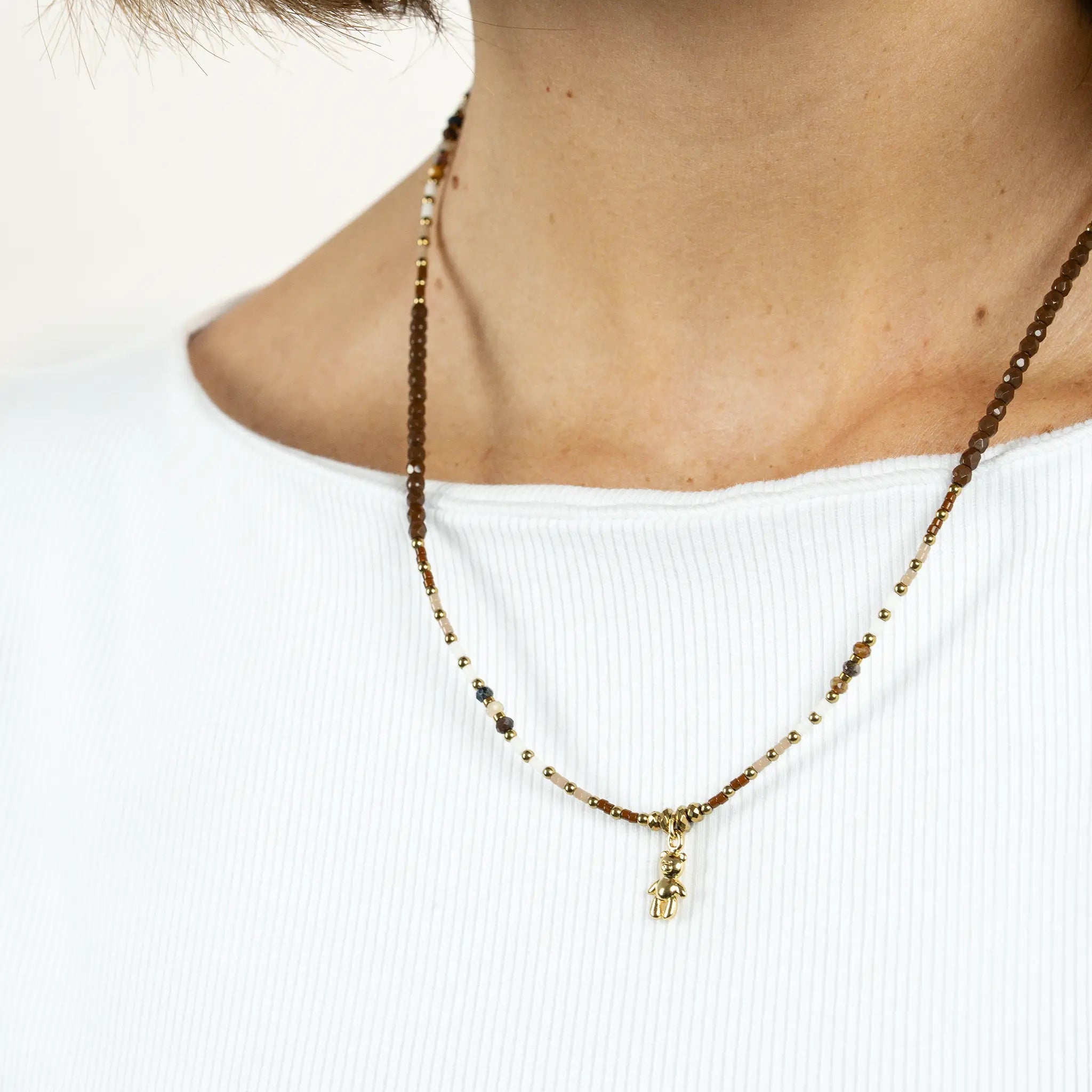 collier / bracelet DOUDOU DEDE - Noisette - Têtes Blondes