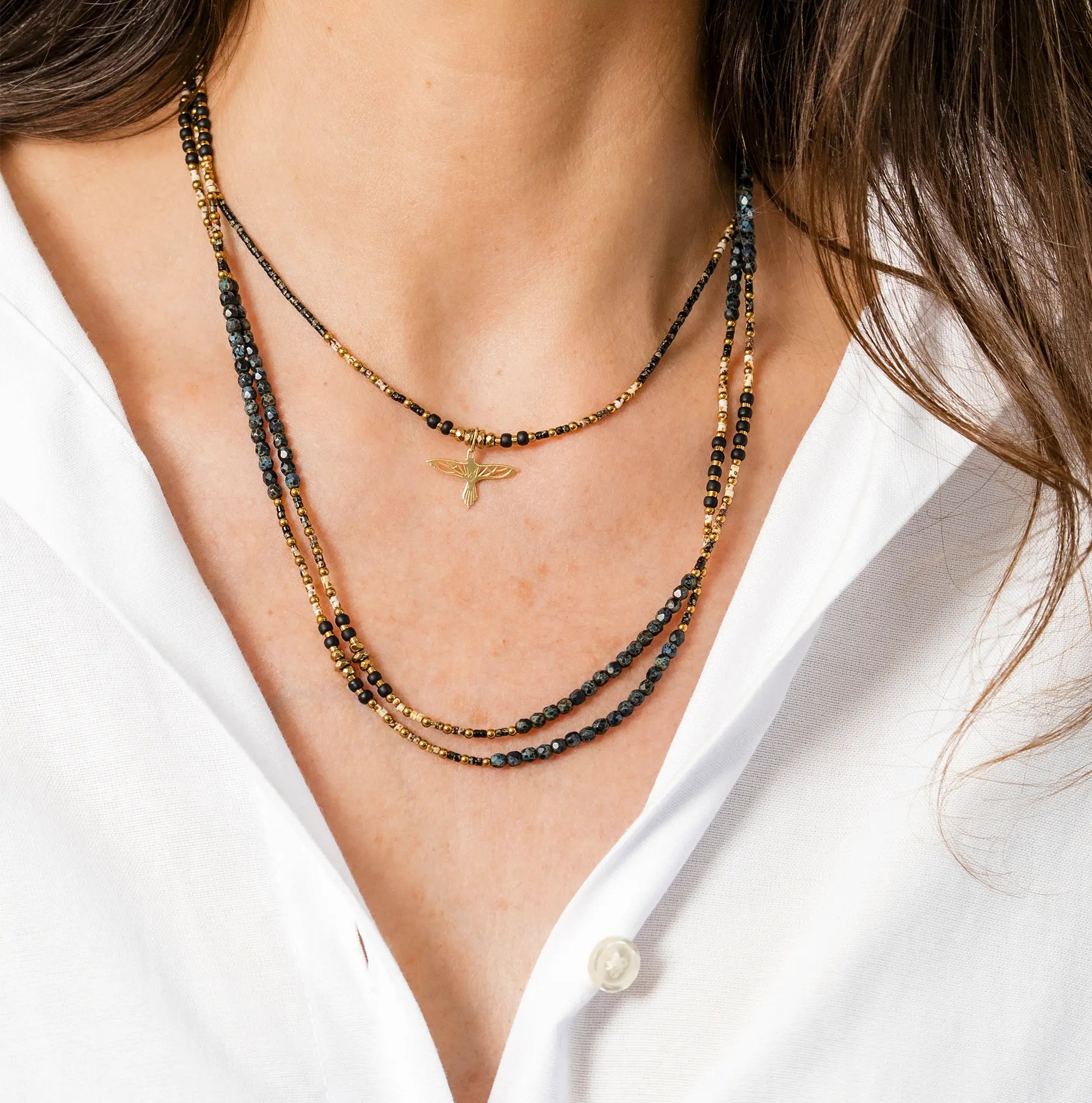 collier / bracelet EAGLE - Noir Rock - Têtes Blondes