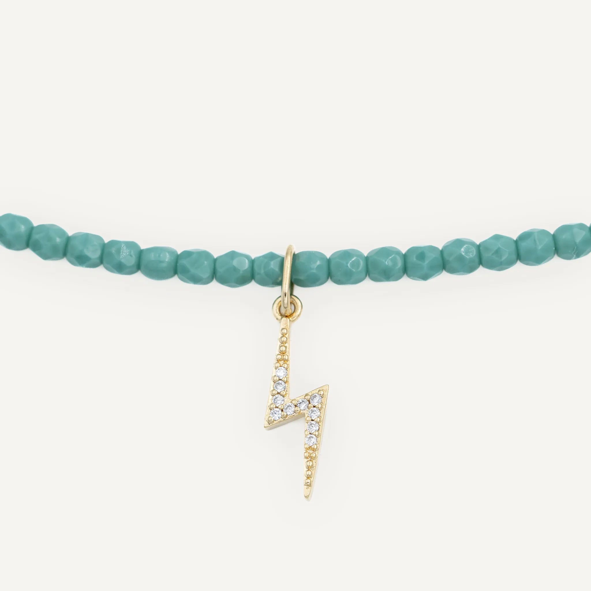 collier / bracelet ECLAIR Gold Zircon Turquoise Persian - Têtes Blondes