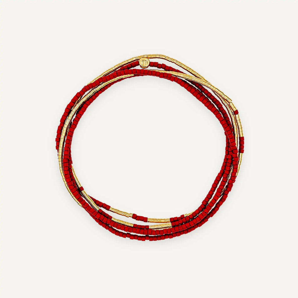 collier / bracelet EMMA 5 - Rouge & Gold - Têtes Blondes