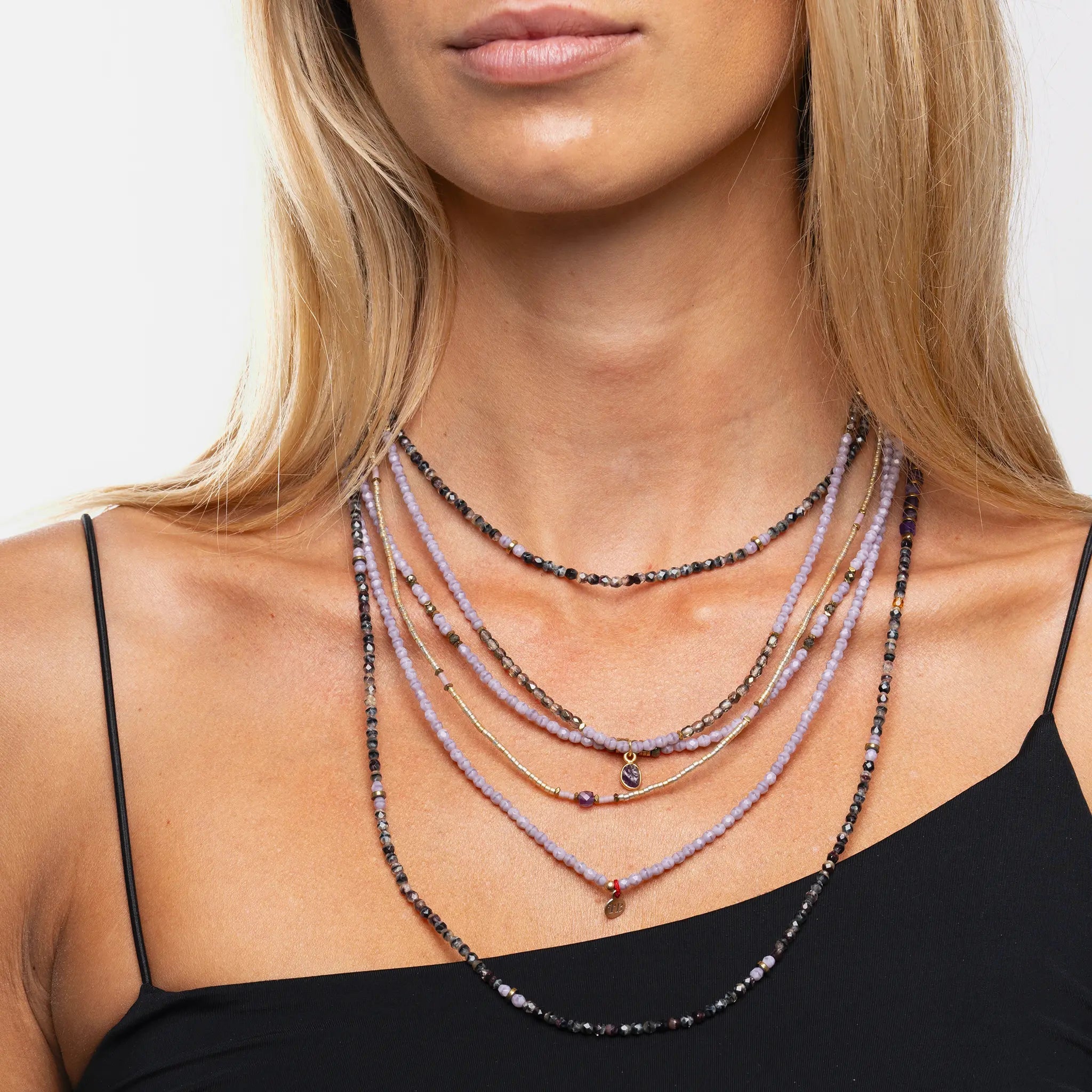 collier / bracelet FÉVRIER 3 - Améthyste - Têtes Blondes
