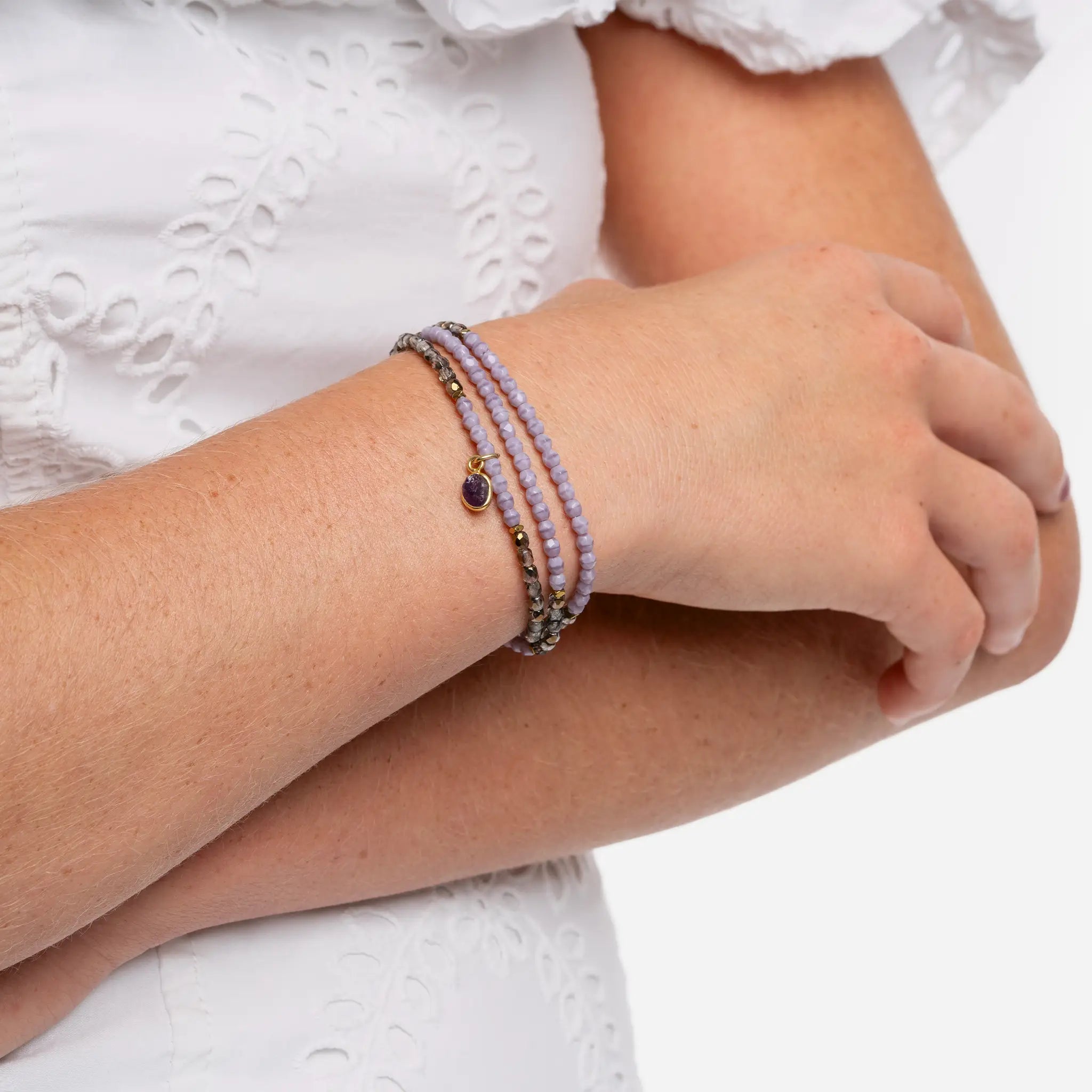 collier / bracelet FÉVRIER 3 - Améthyste - Têtes Blondes