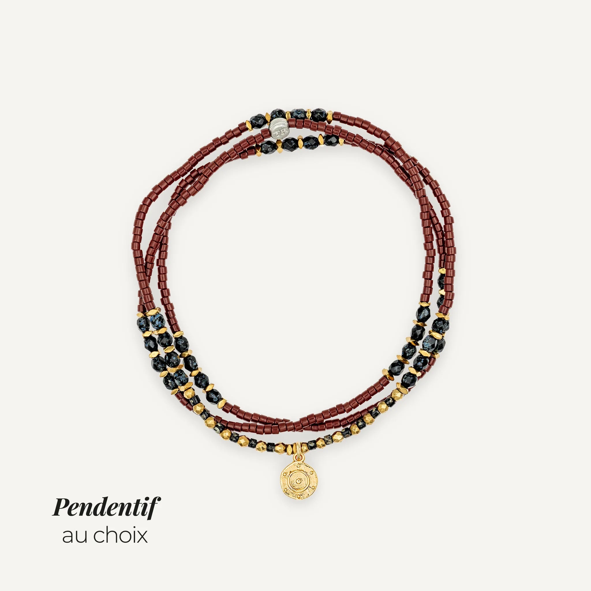 collier / bracelet FORCE INTÉRIEURE 3 - Bordeaux - Têtes Blondes
