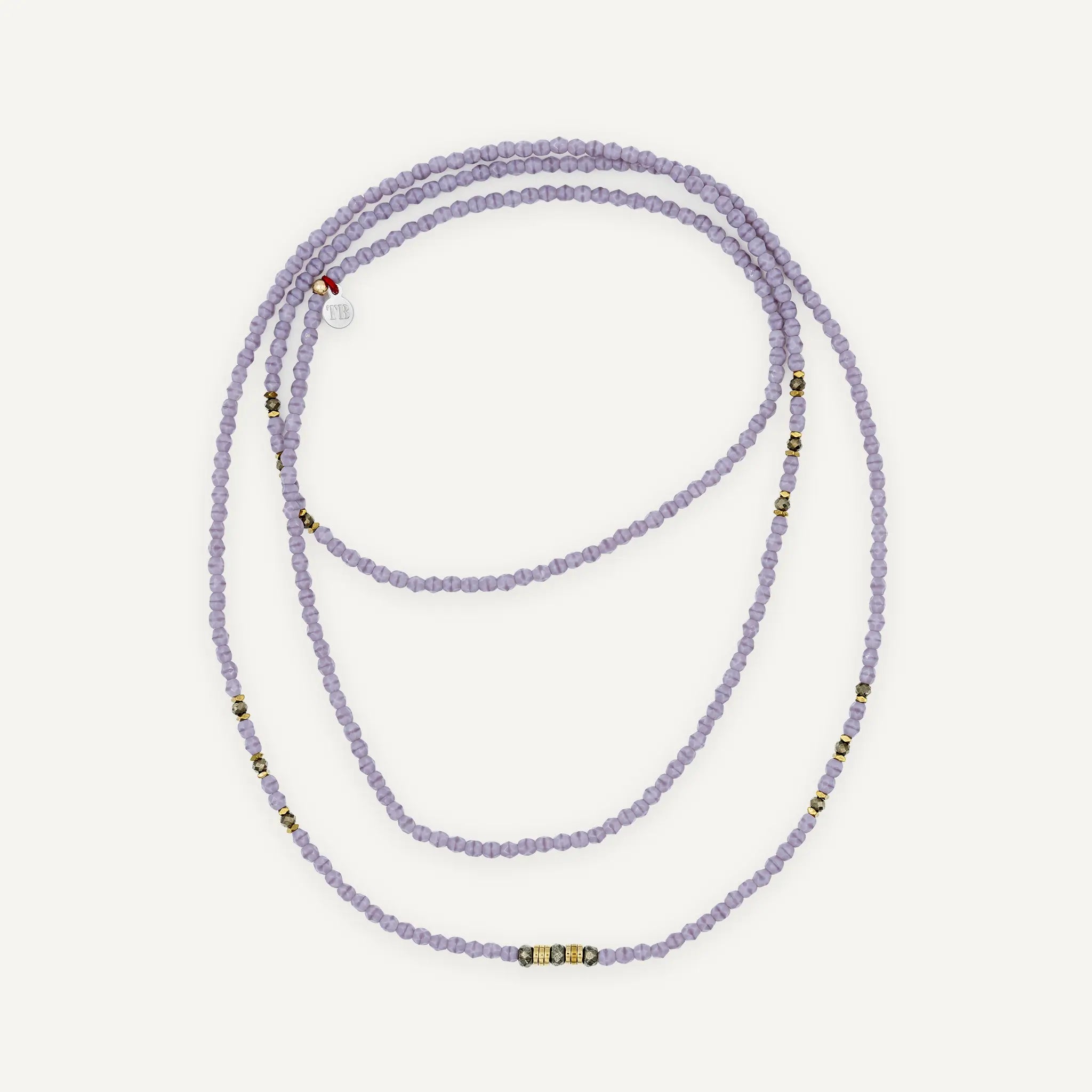 collier / bracelet GABRIELLE Mauve Marbré - Têtes Blondes