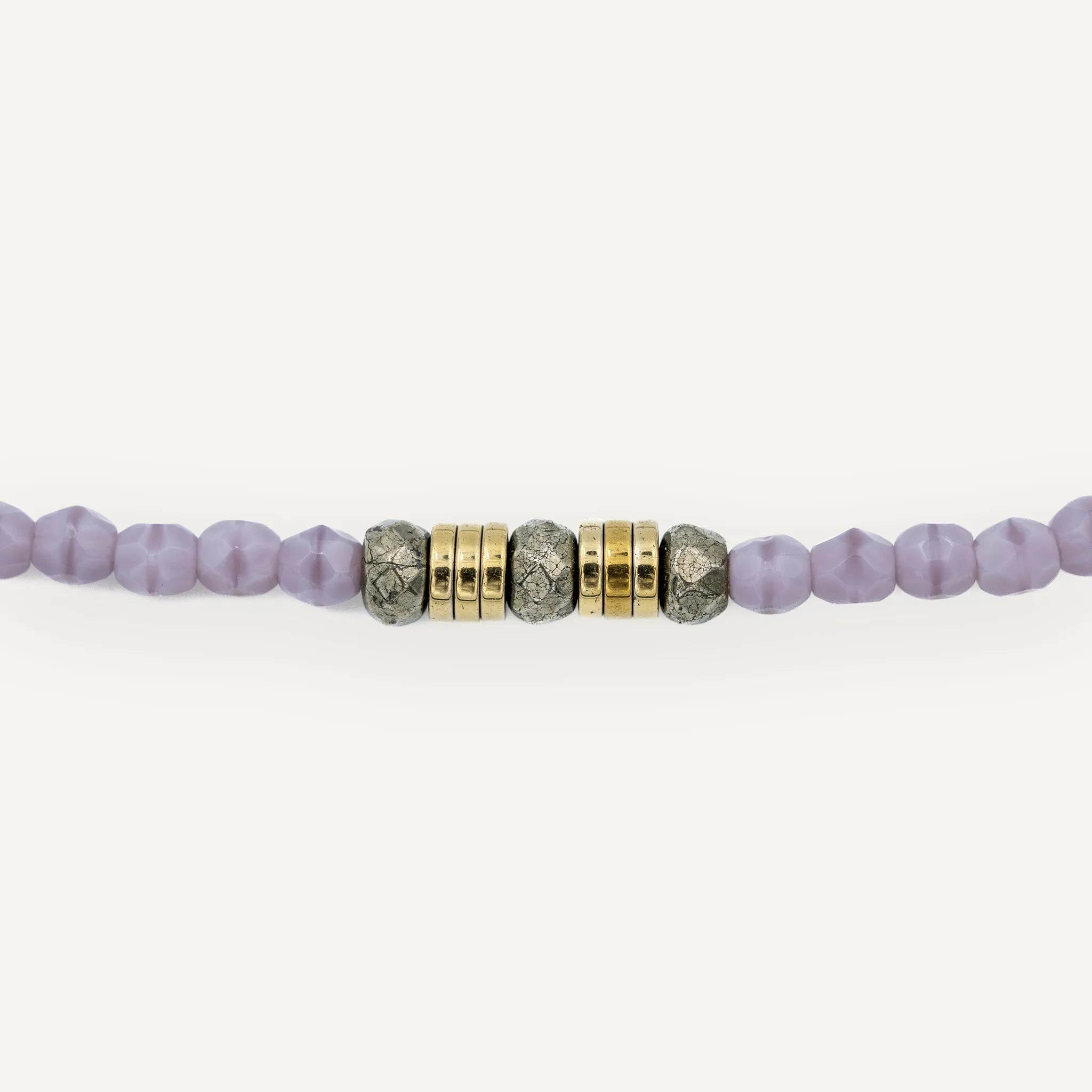 collier / bracelet GABRIELLE Mauve Marbré - Têtes Blondes