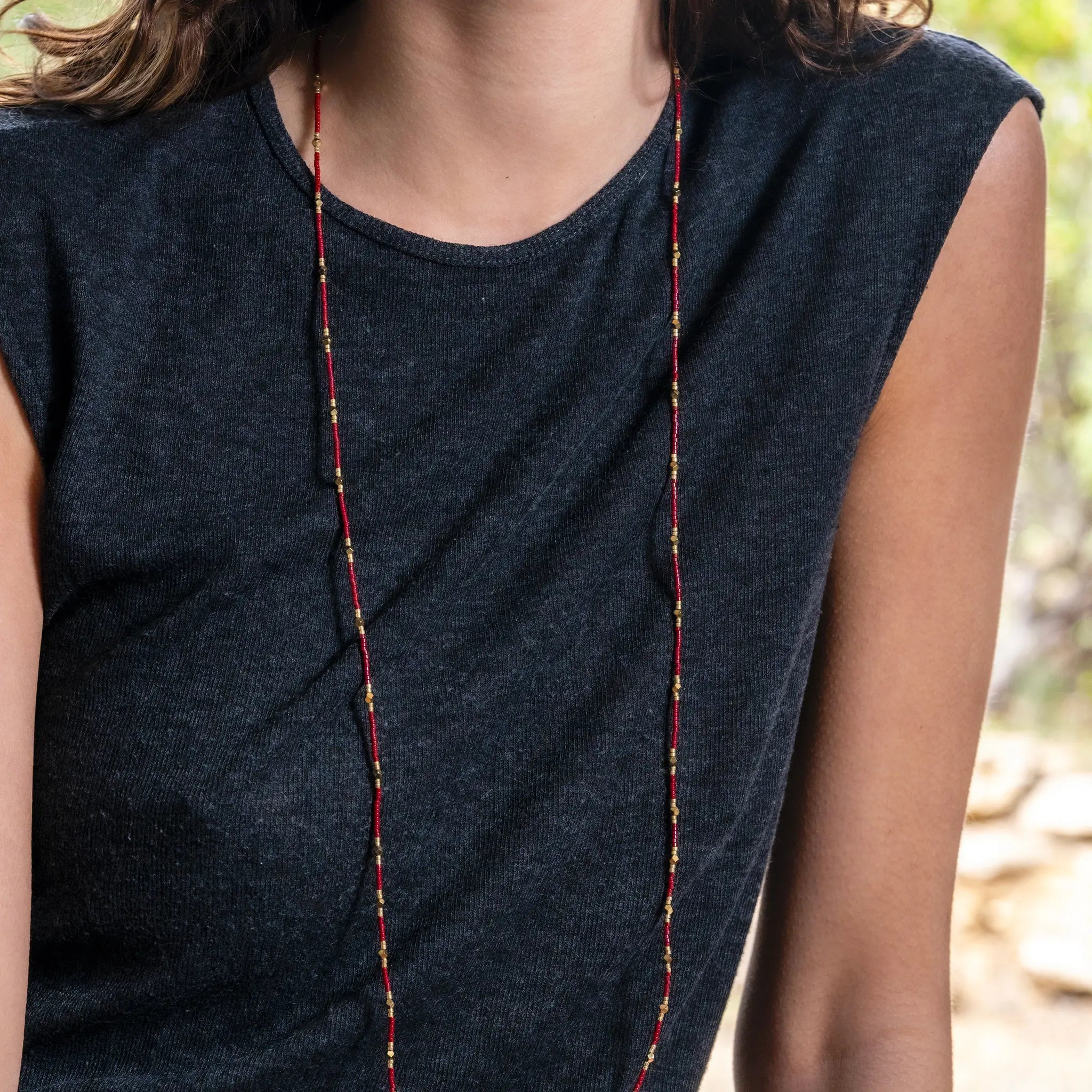 collier / bracelet GATSBY - Rouge Cerise - Têtes Blondes