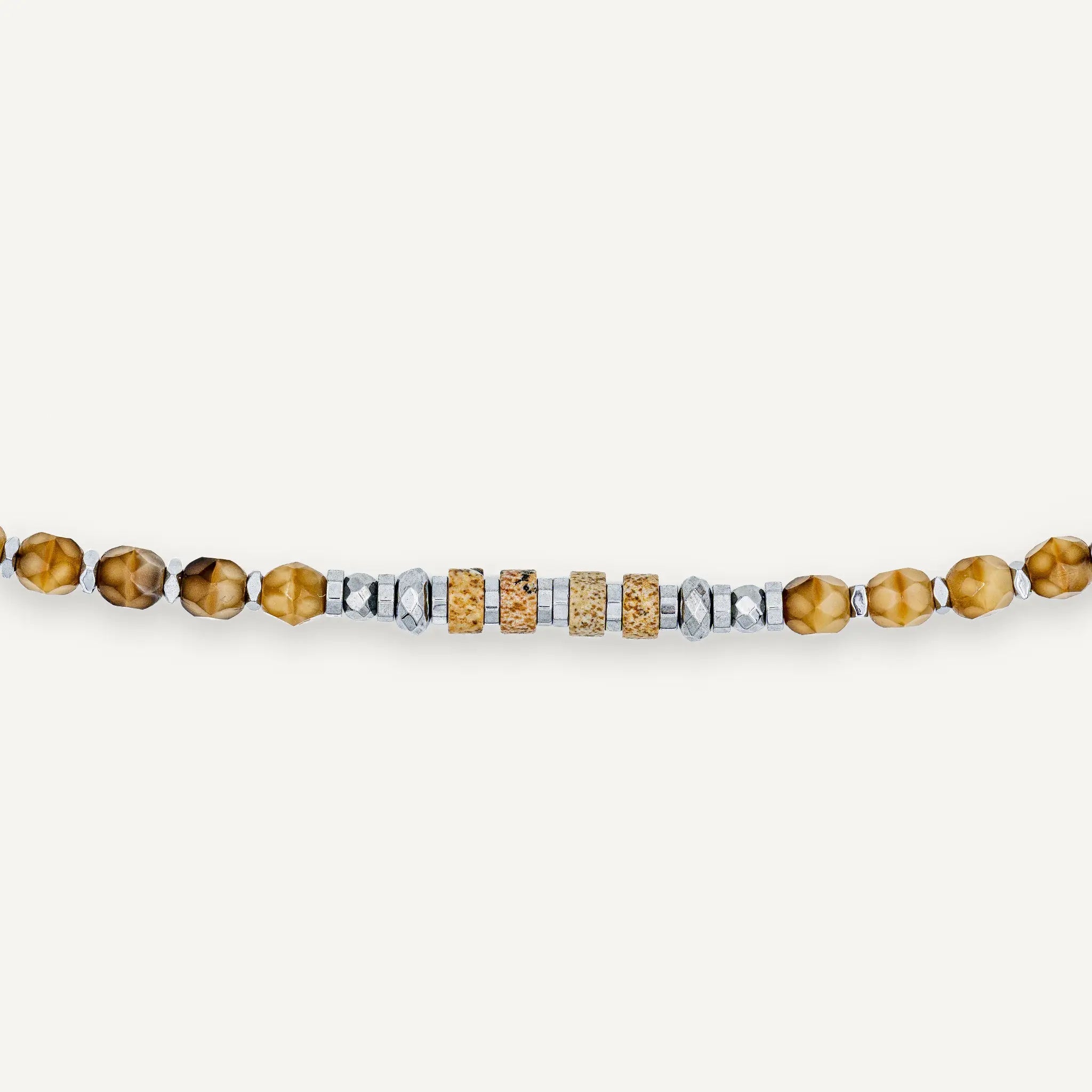 collier / bracelet GENTLEMAN 3 - Caramel & Silver - Têtes Blondes