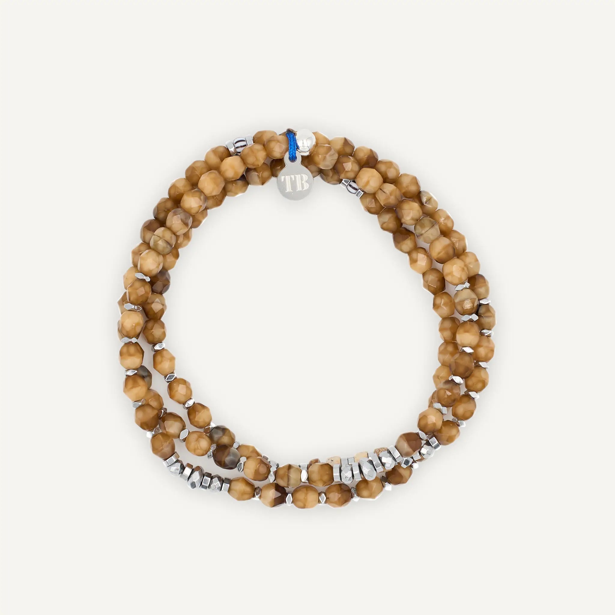 collier / bracelet GENTLEMAN 3 - Caramel & Silver - Têtes Blondes