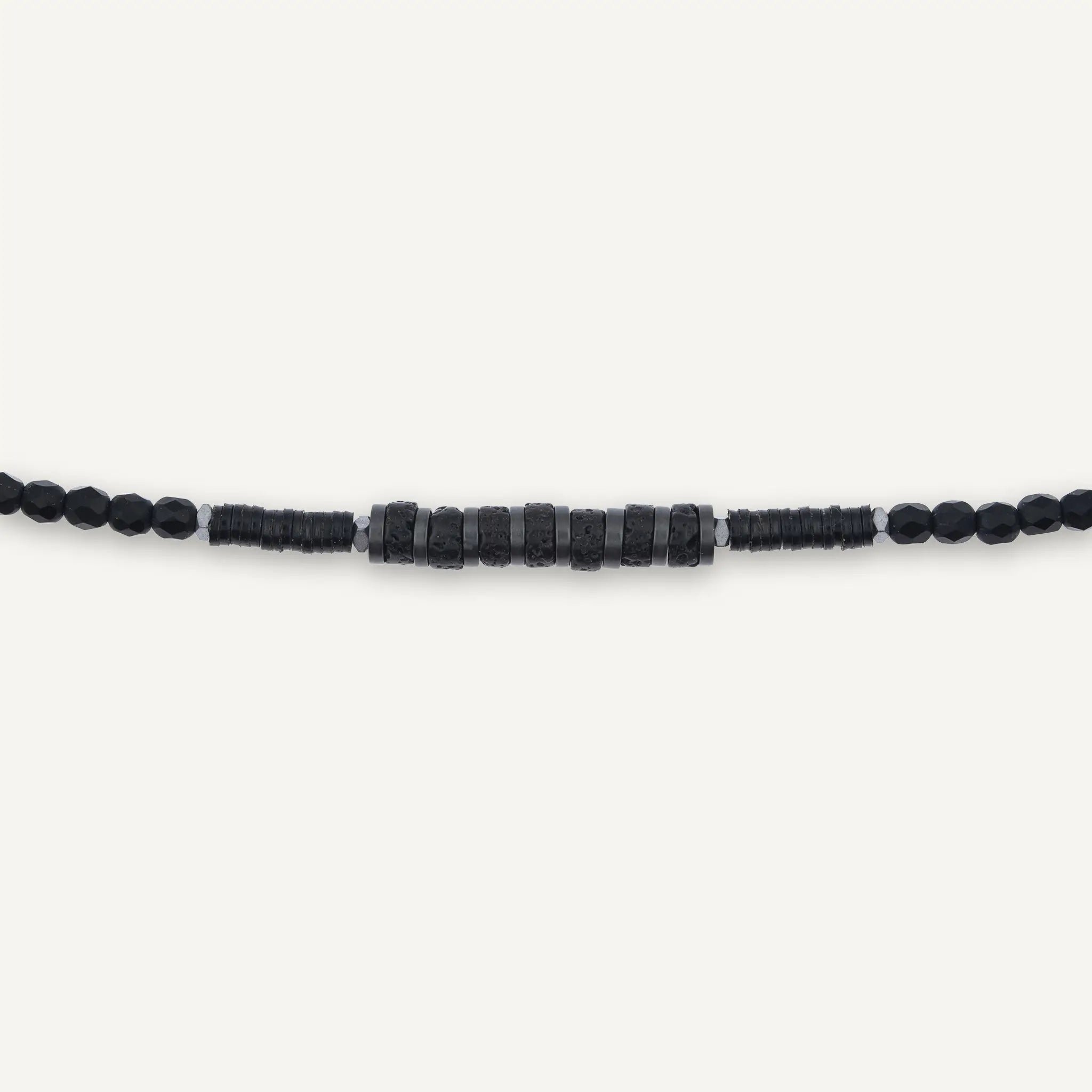 collier / bracelet GENTLEMAN 5 - Noir Mat - Têtes Blondes