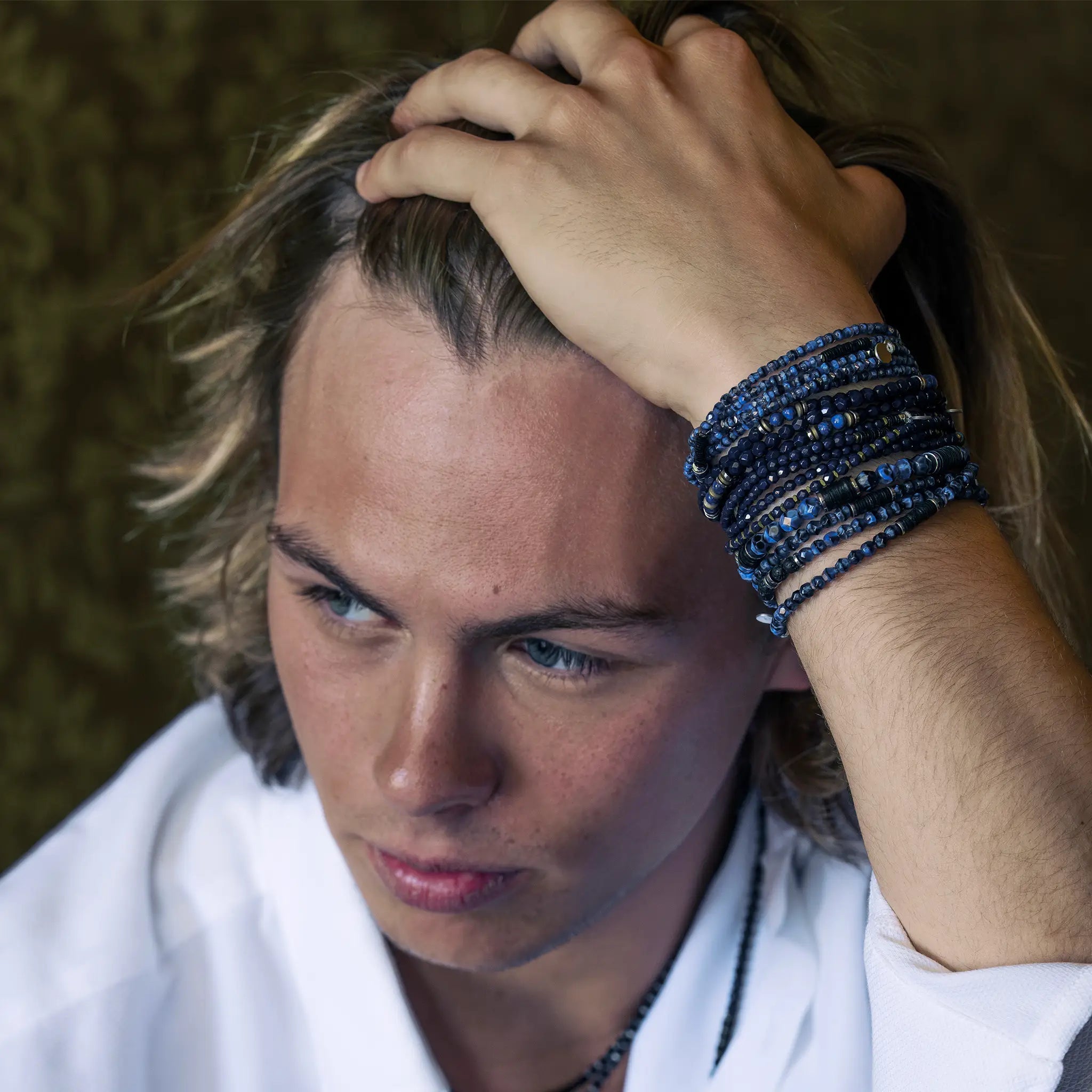 collier / bracelet GENTLEMAN - Navy - Têtes Blondes