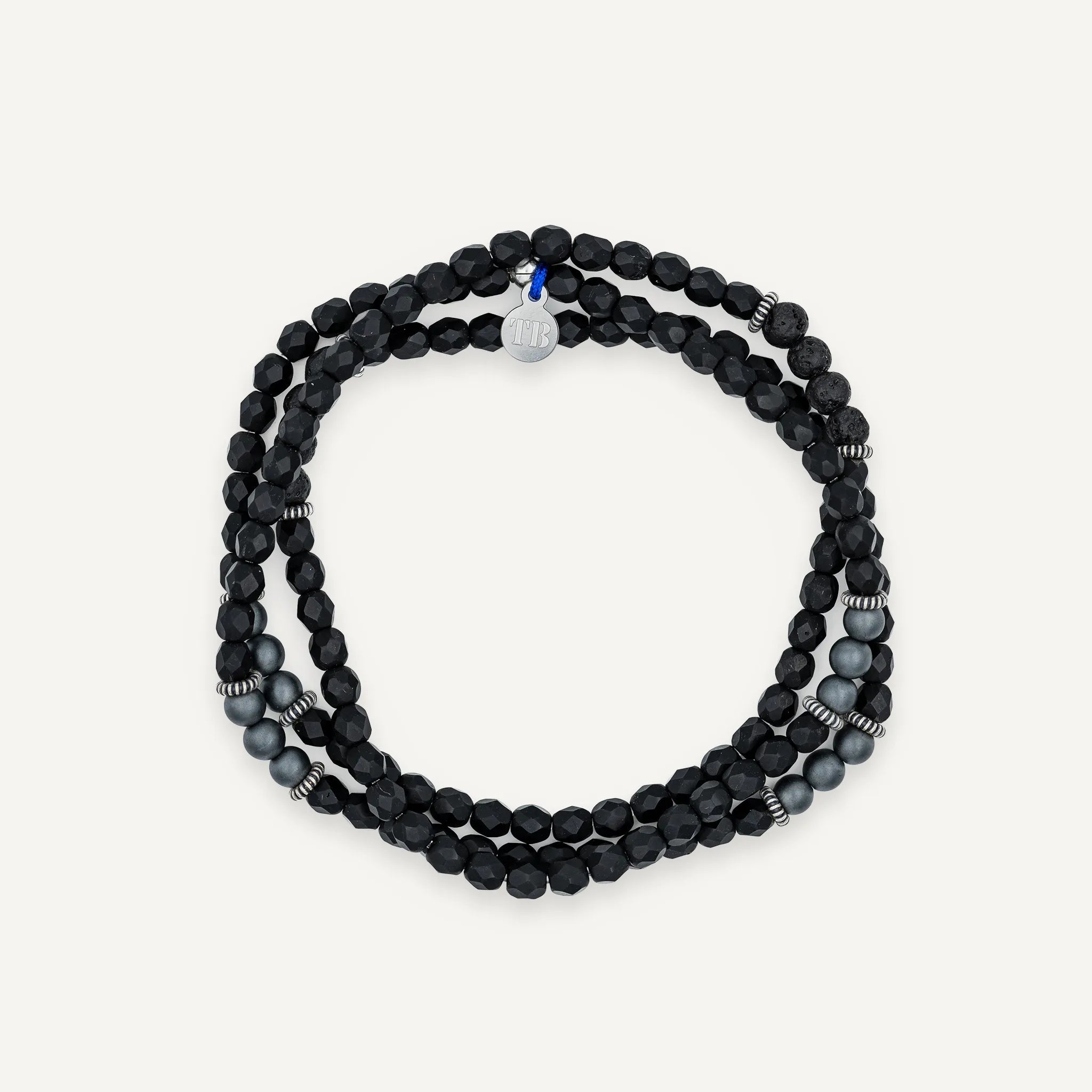 collier / bracelet GENTLEMAN SILVER Noir Mat - Têtes Blondes