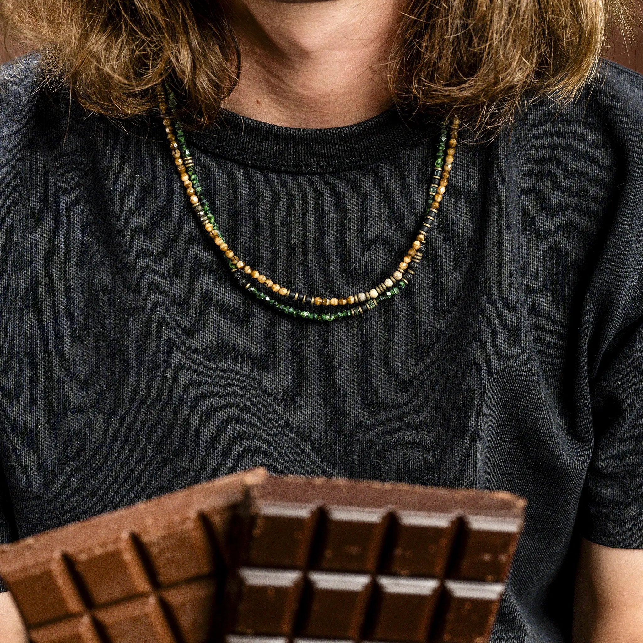 collier / bracelet GENTLEMAN - Vert Menthe - Têtes Blondes