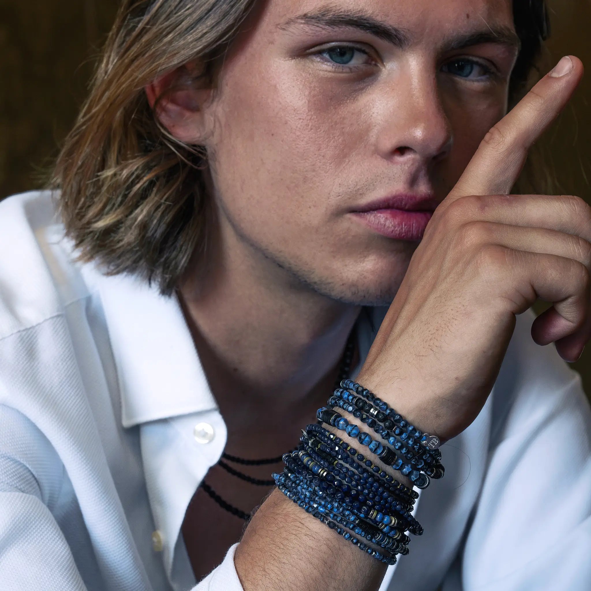 collier / bracelet GENTLEMAN XL - Denim - Têtes Blondes