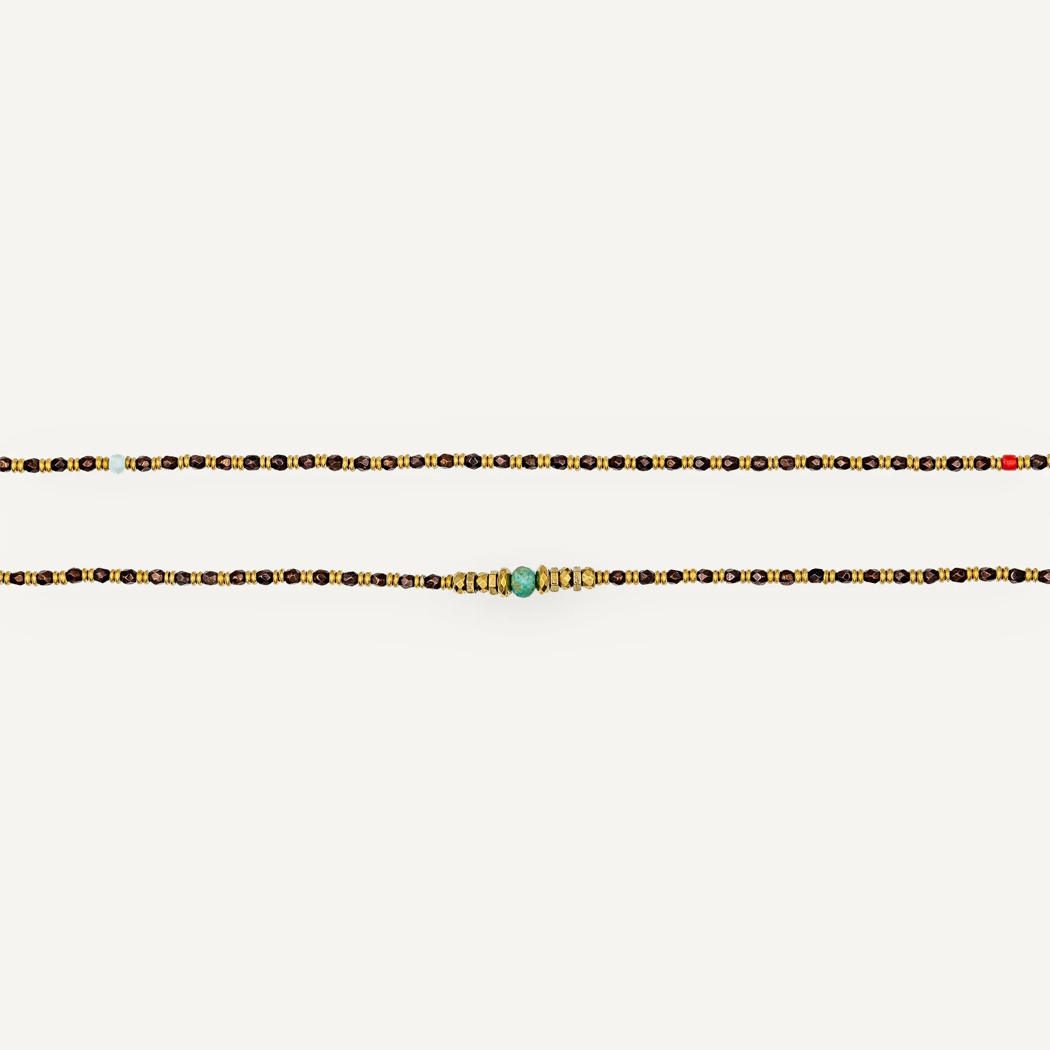 collier / bracelet GISELE 6 - Bronze - Têtes Blondes
