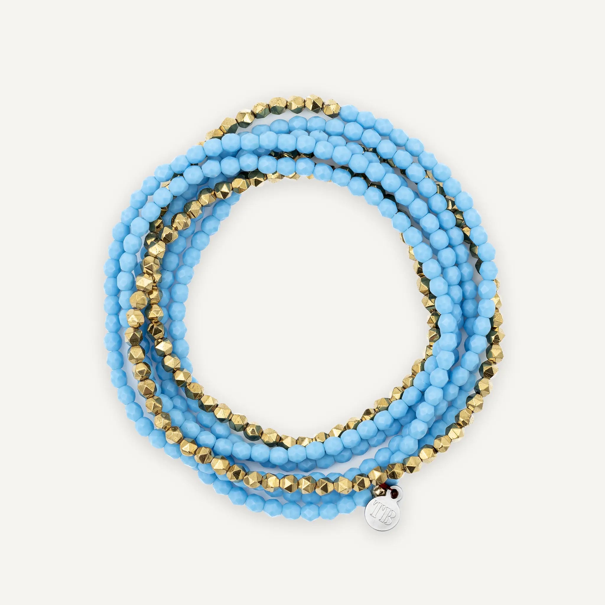 collier / bracelet GOLD Light Blue Mat 7 - Têtes Blondes