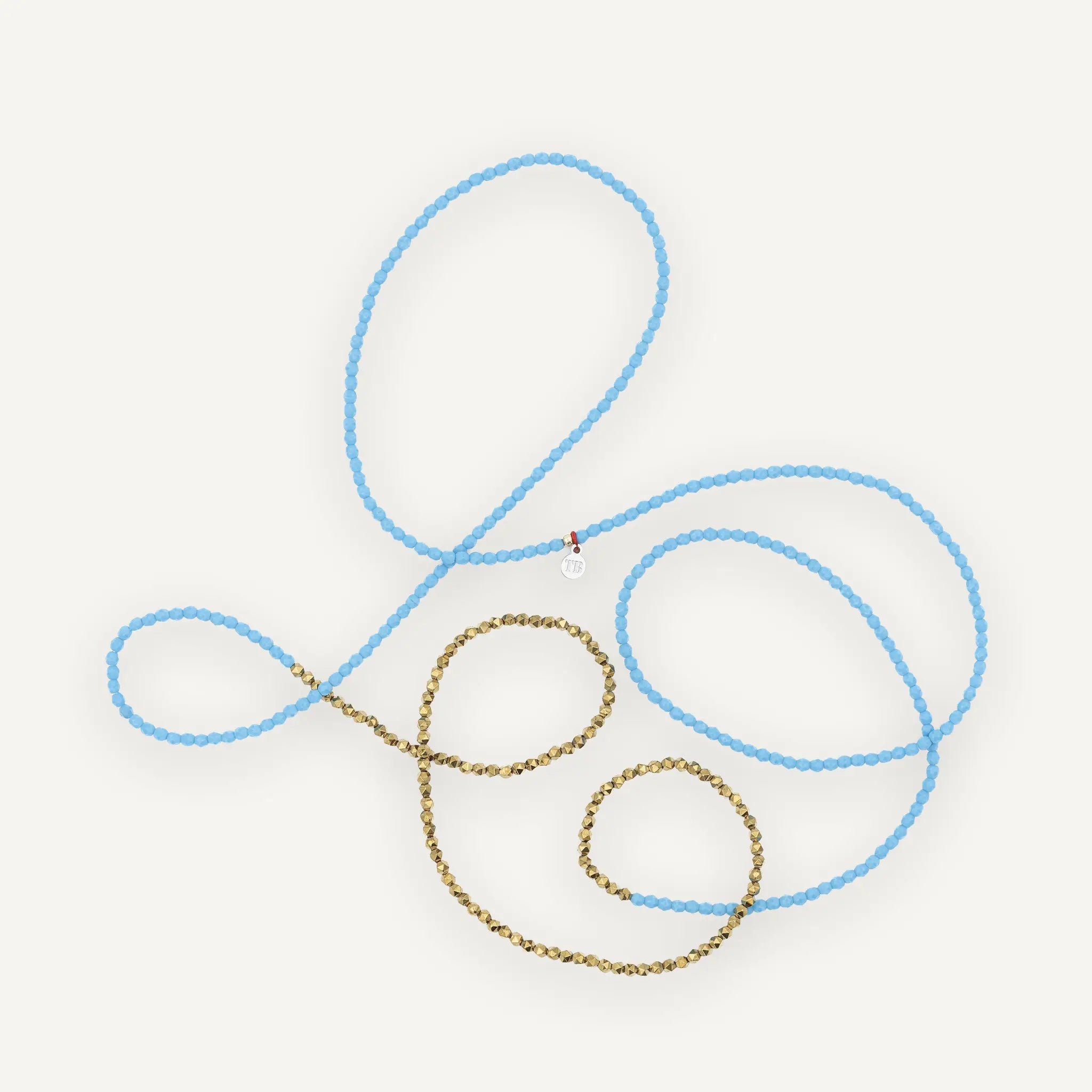 collier / bracelet GOLD Light Blue Mat 7 - Têtes Blondes