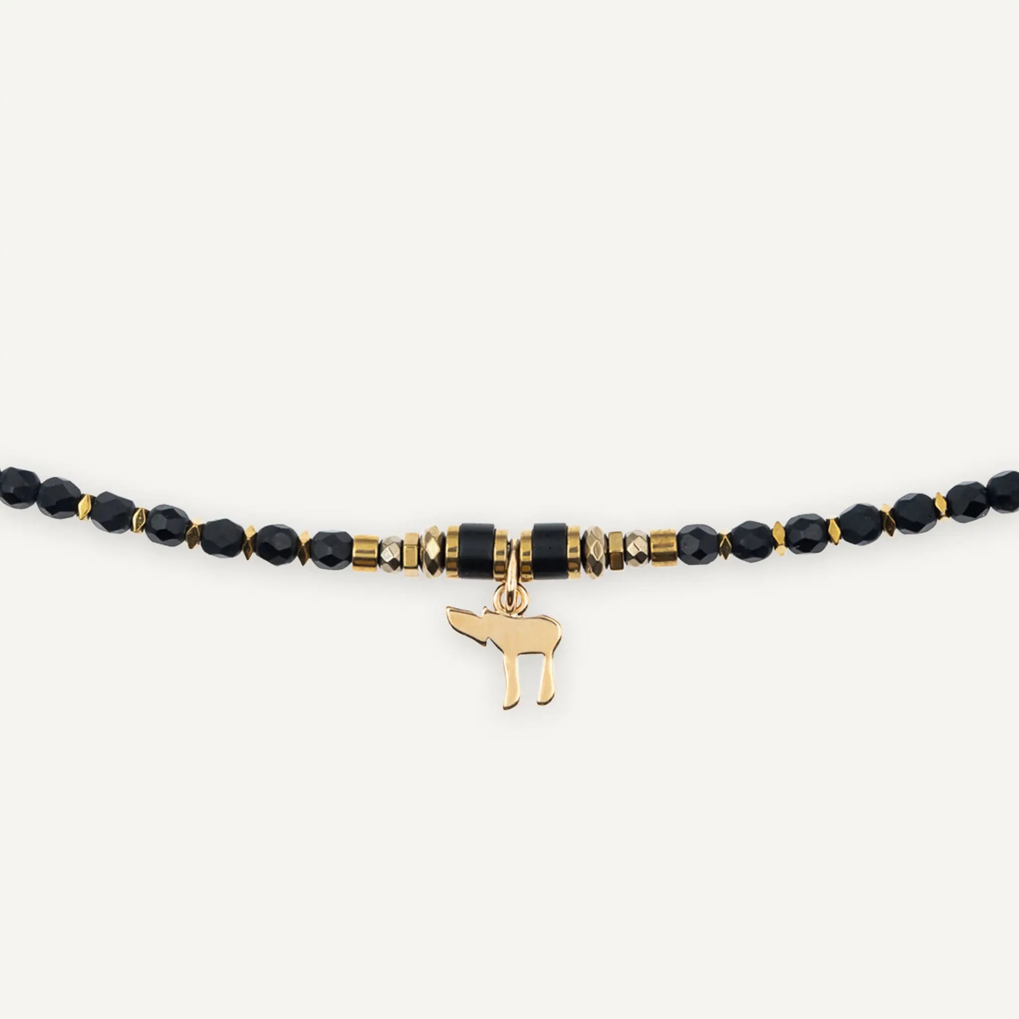 collier / bracelet HAÏ Gold 3 - Noir Mat - Têtes Blondes