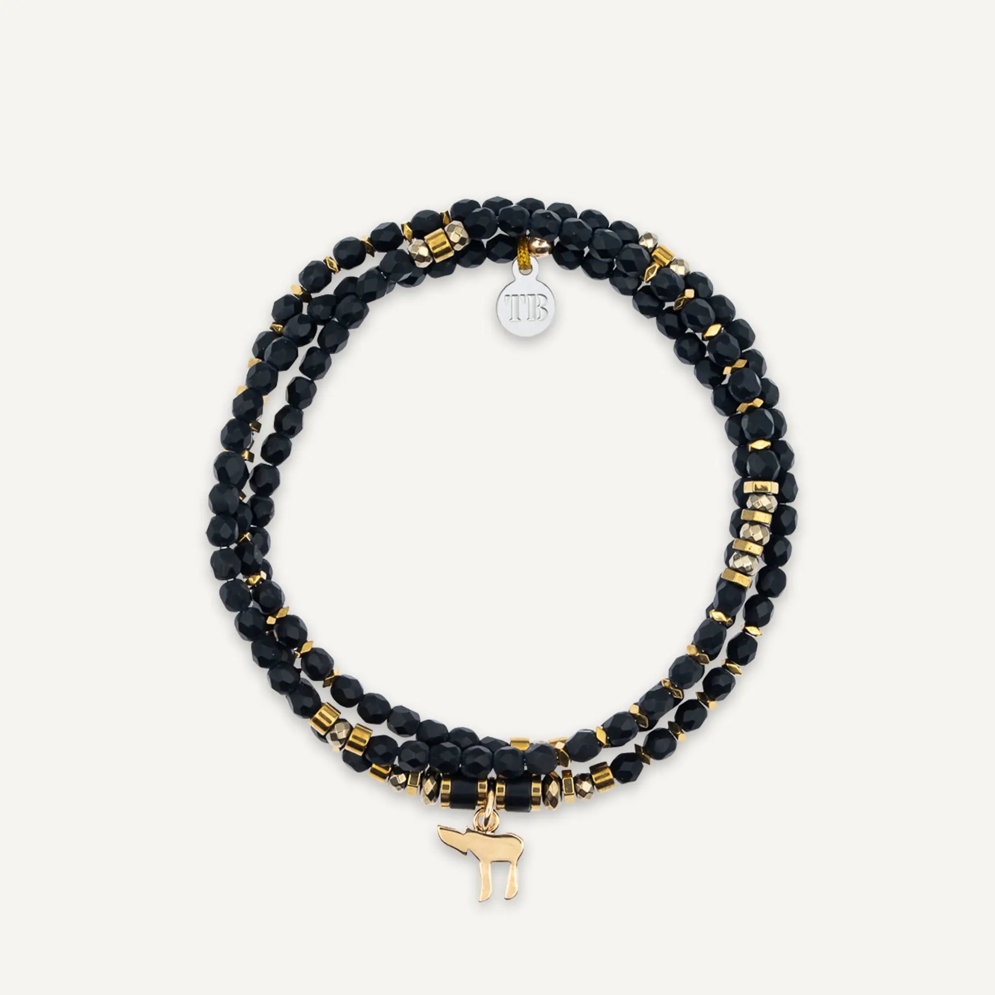 collier / bracelet HAÏ Gold 3 - Noir Mat - Têtes Blondes