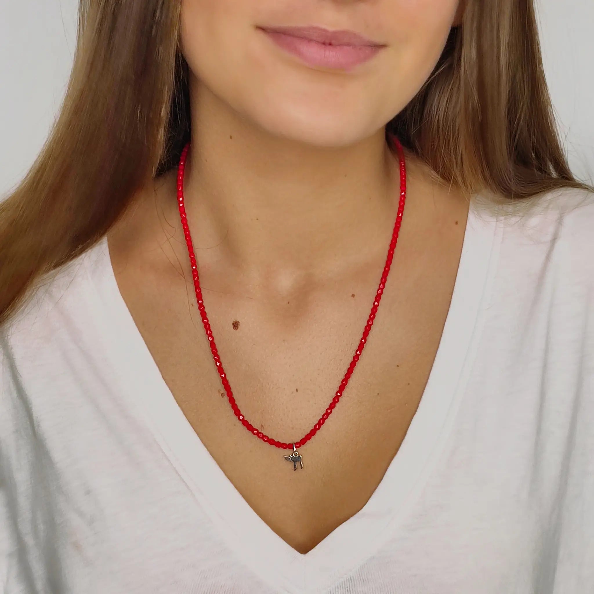 collier / bracelet HAÏ - Rouge - Têtes Blondes