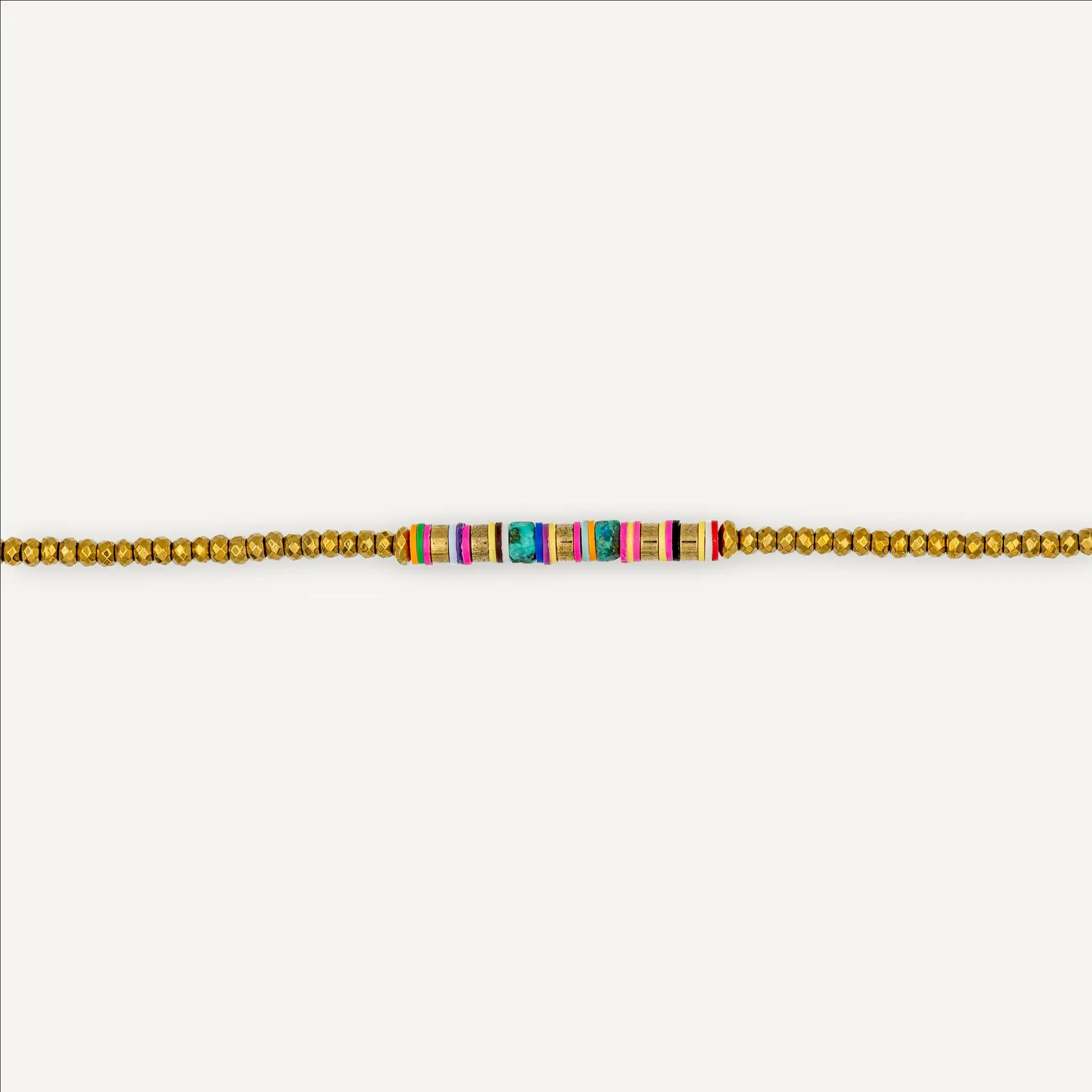 collier / bracelet HAPPY 3 - Gold & Multicolore - Têtes Blondes