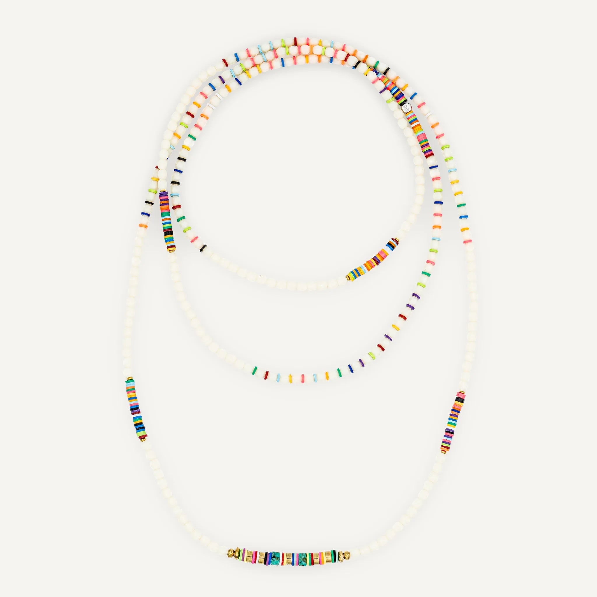 collier / bracelet HAPPY 6 - Vanille & Multicolore - Têtes Blondes