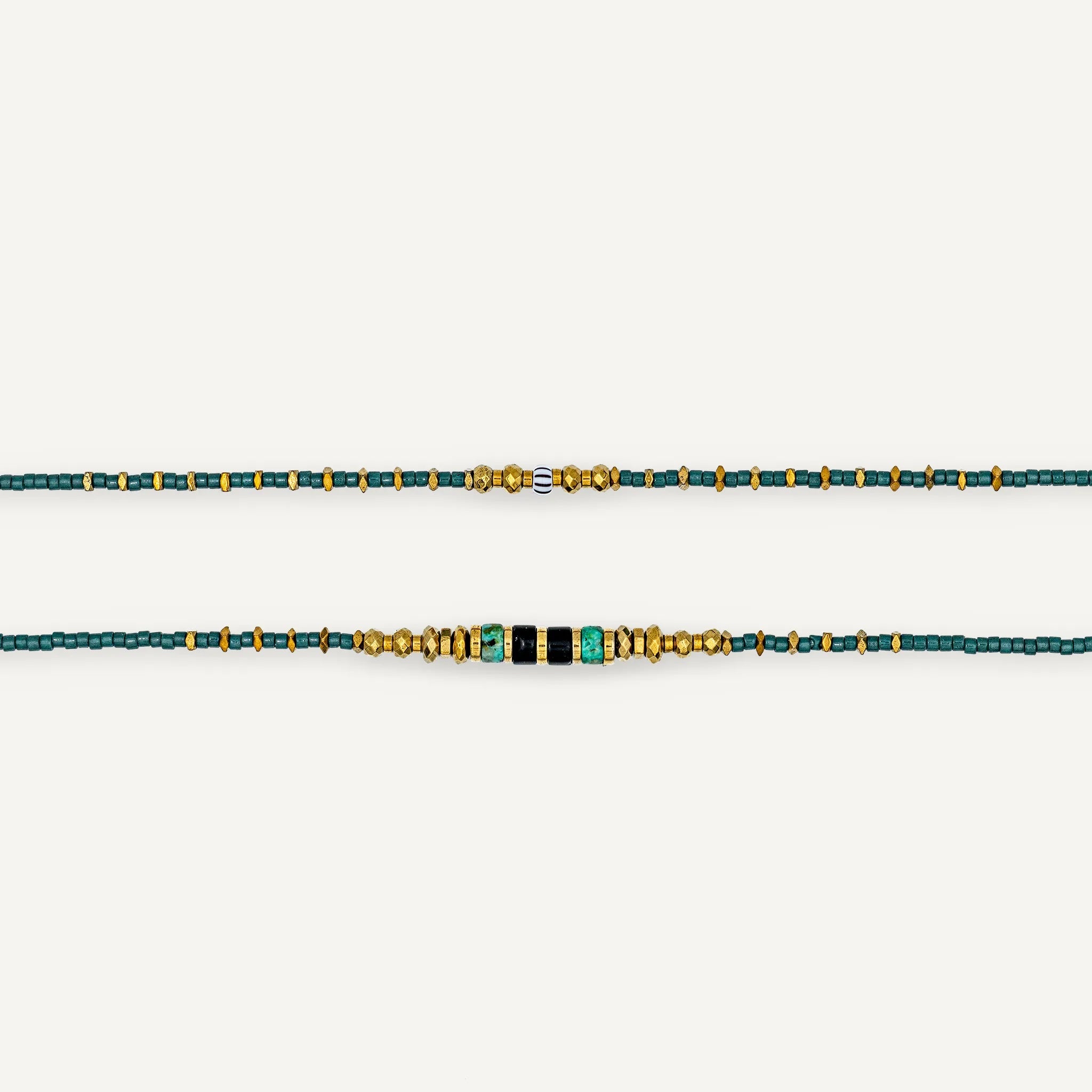 collier / bracelet JADE 6 - Evergreen - Têtes Blondes